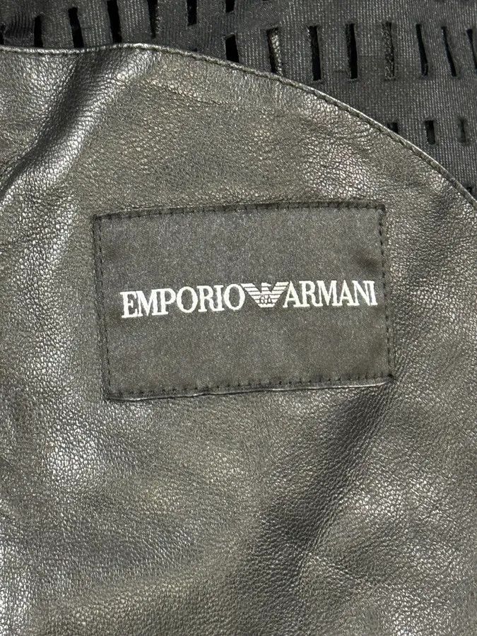 Emporio Armani AW2013 Emporio Armani Perforated Black Leather Bomber Jacket Size US M / EU 48-50 / 2 - 9 Thumbnail