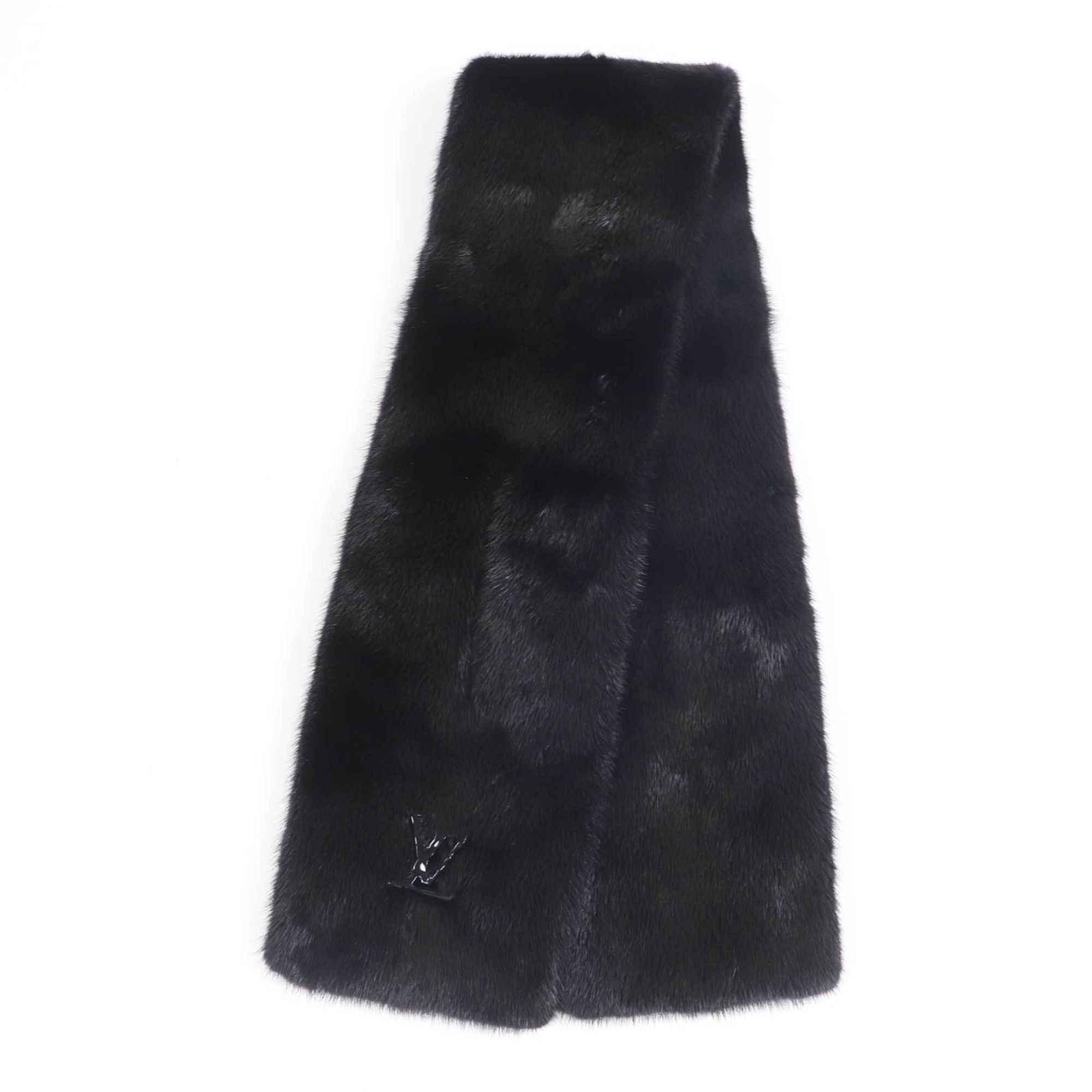 Louis Vuitton LOUIS VUITTON 2022 Louis Vuitton M77961 LV Ahead Scarf with Logo, Mink Fur Shawl/Tippet, Black, Box, Made in Italy, Women's Size ONE SIZE - 1 Thumbnail