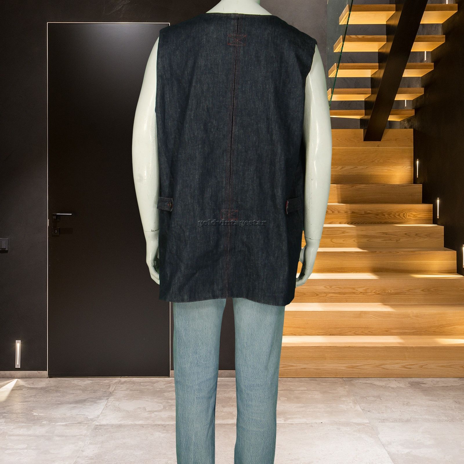 Other 80s Vintage Kevin Blue Mod Retro Denim Jean Western Vest XL Size US XL / EU 56 / 4 - 6 Thumbnail
