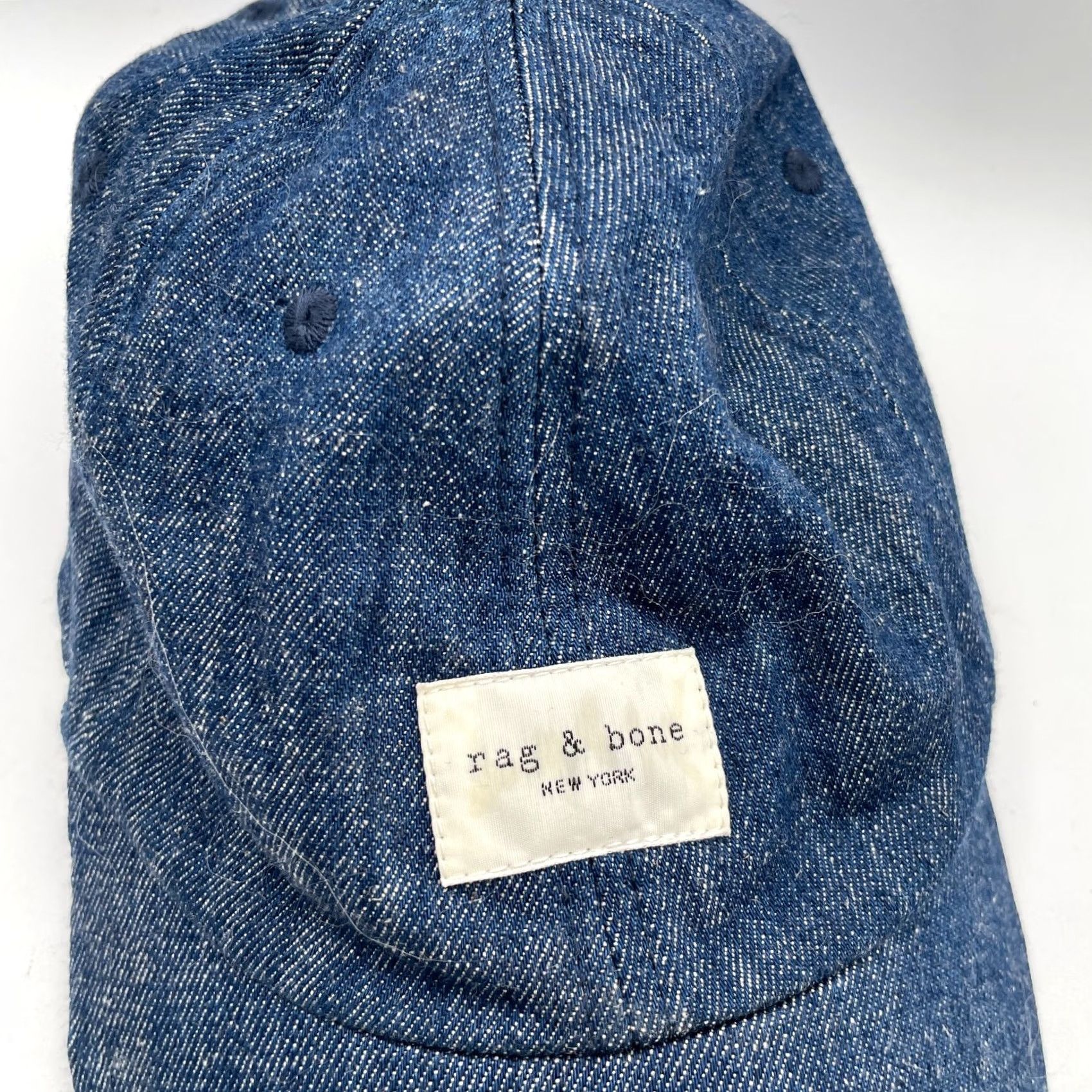 Rag & Bone rag & bone Hat Cap Mens Blue Baseball Addison Denim Cotton Stretch FLAW Size ONE SIZE - 3 Thumbnail
