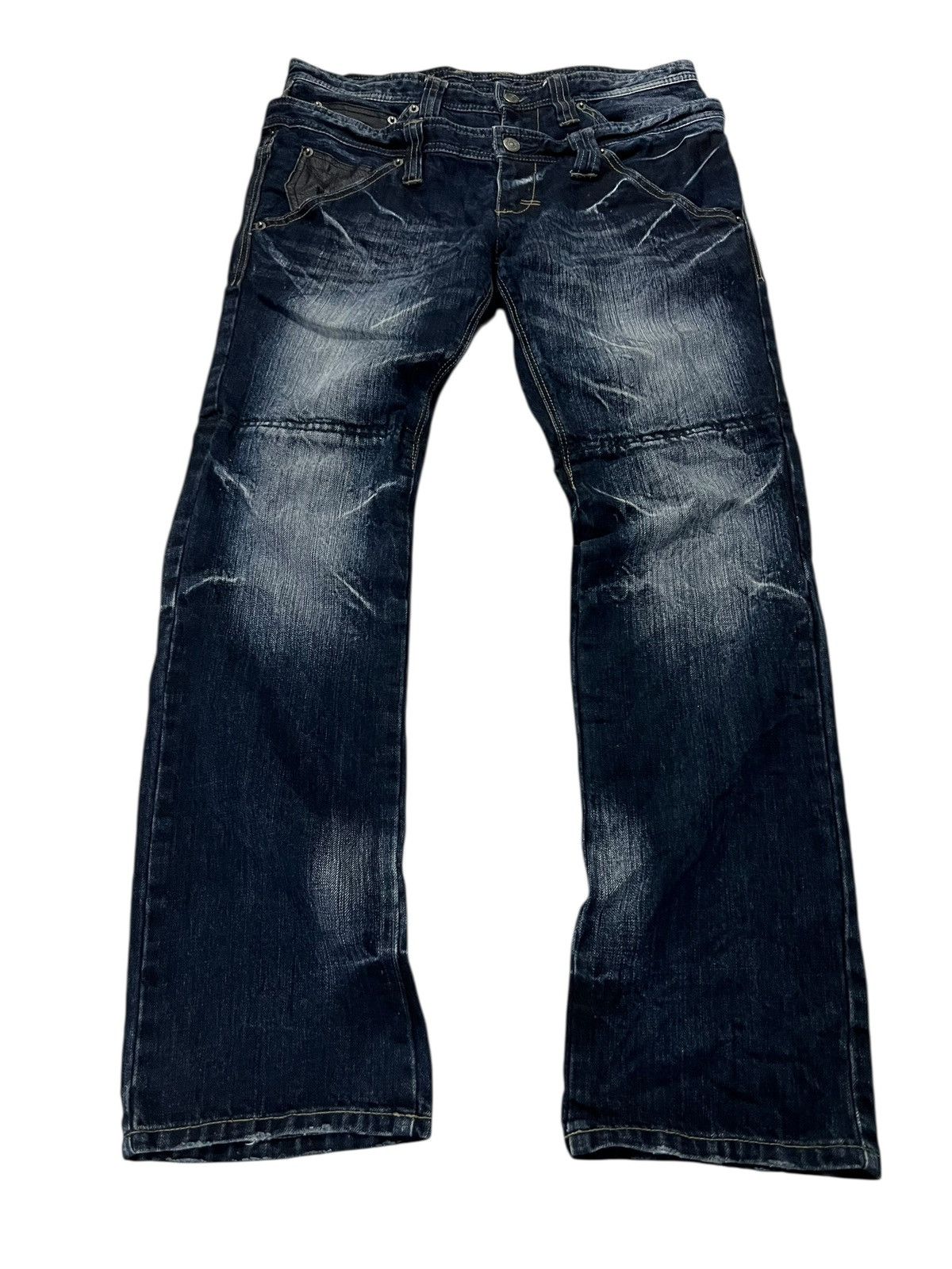 Japanese Brand PPFM DOUBLE WAIST RARE JEANS Size US 33 - 1 Thumbnail