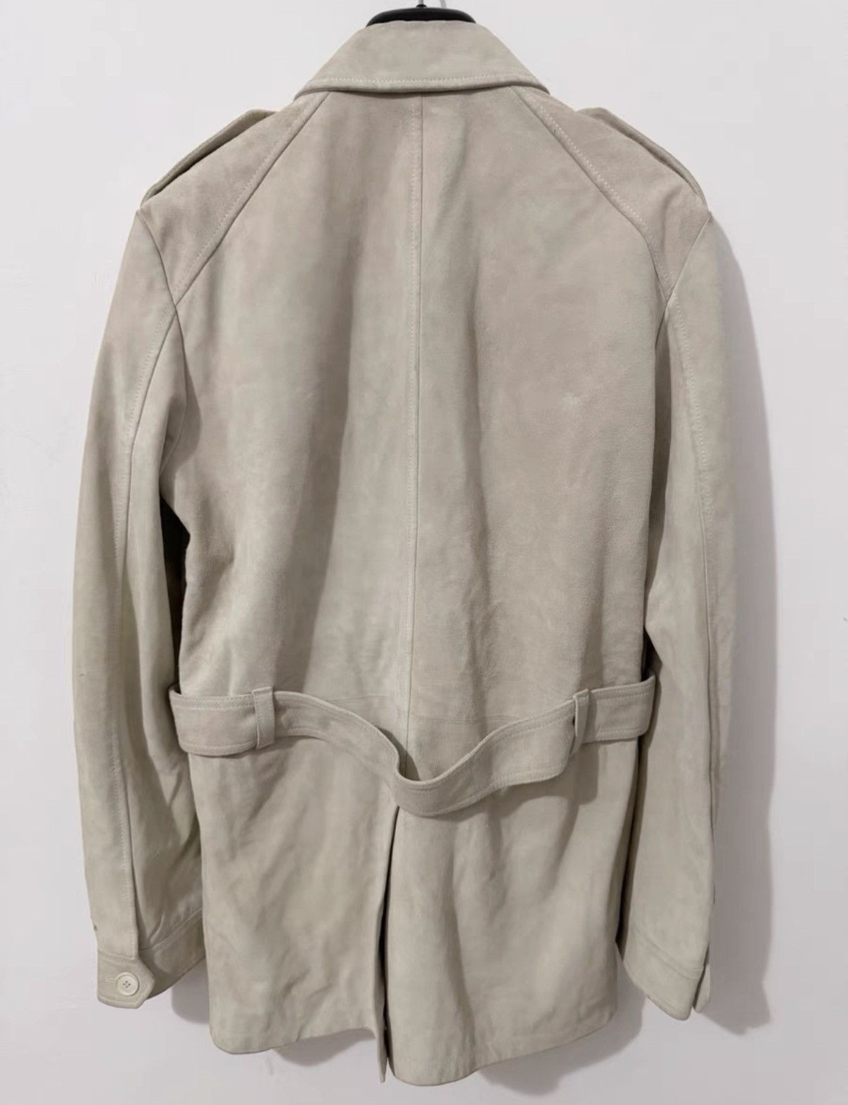 Saint Laurent Paris SLP) 20SS Runway Off-White Distressed Suede Safari Jacket Size US M / EU 48-50 / 2 - 2 Thumbnail