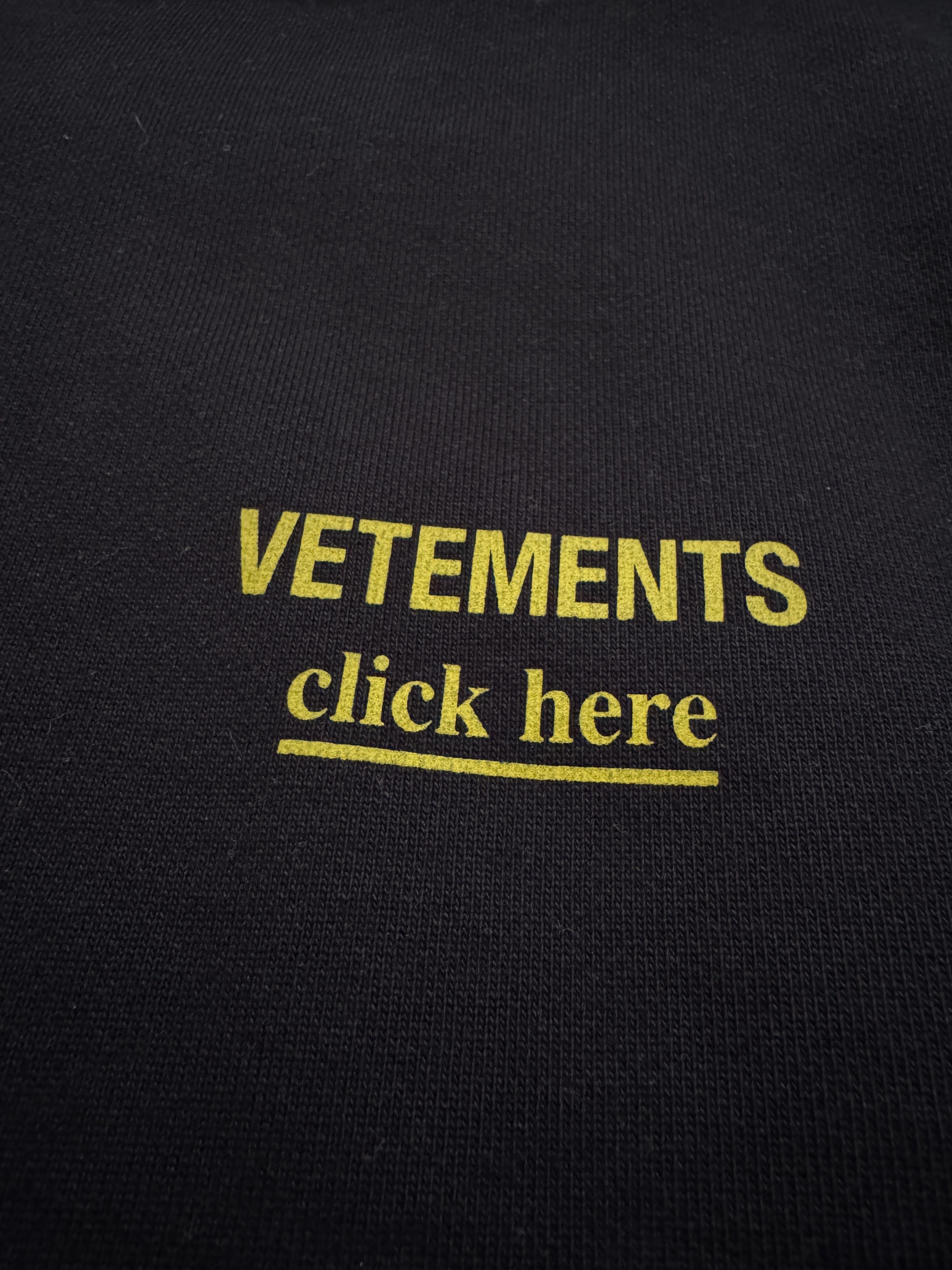Vetements Vetements Click Here Logo Hoodie Black Yellow Size US L / EU 52-54 / 3 - 3 Thumbnail