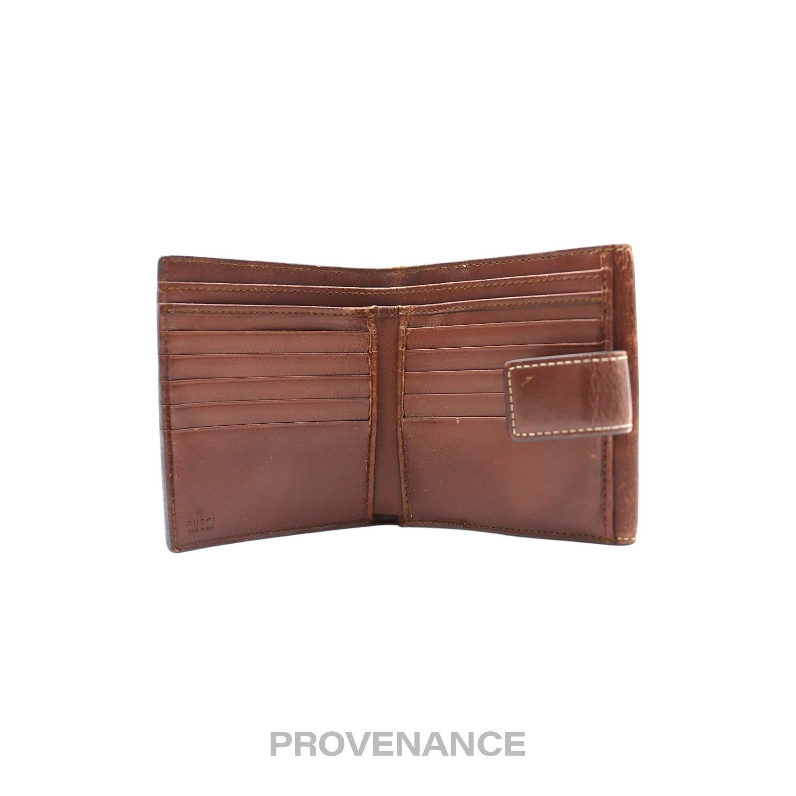 Gucci 🔴 Gucci Trifold Snap Wallet - GG Supreme Brown Size ONE SIZE - 5 Thumbnail