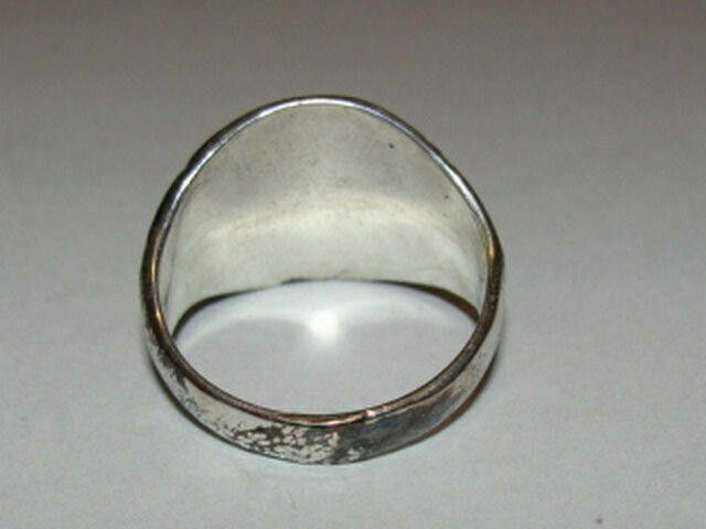Designer Oval Antiqued Sterling Silver Signet Ring Alberto Juan Size ONE SIZE - 5 Thumbnail