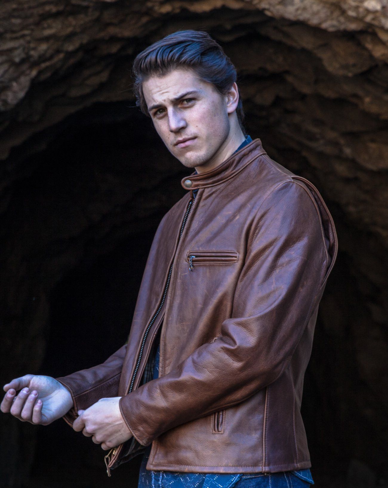 Schott 530 Café Racer Waxed Pebbled Cowhide Jacket Size US S / EU 44-46 / 1 - 5 Thumbnail