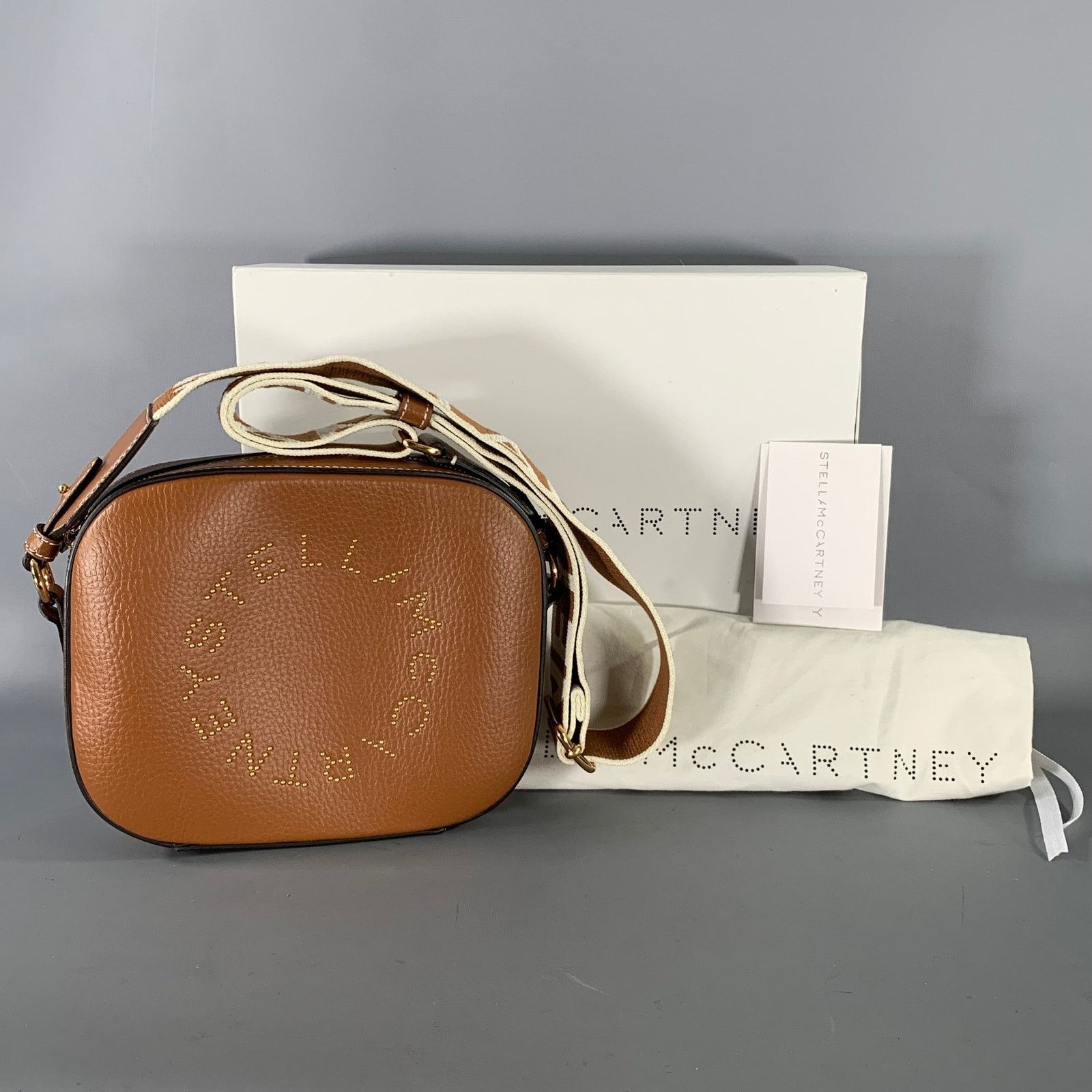 Stella McCartney STELLA McCARTNEY Brown White Studded Faux Leather Handbag Size ONE SIZE - 11 Thumbnail