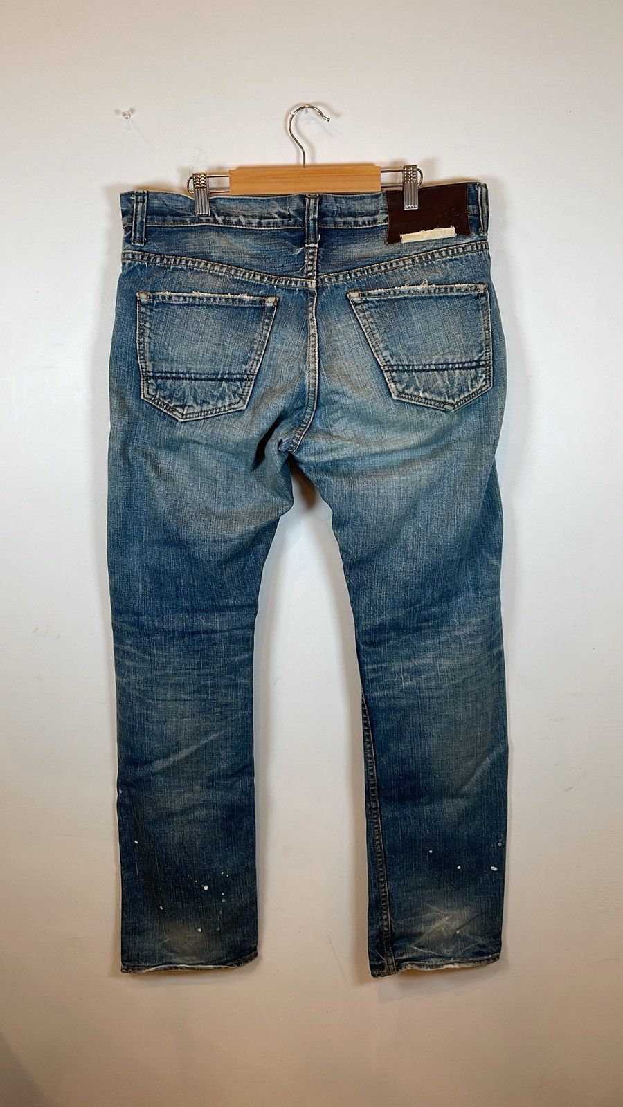 Japanese Brand 1990s Johnbull Distressed Painter Wash Denim –m Size US 31 - 2 Thumbnail