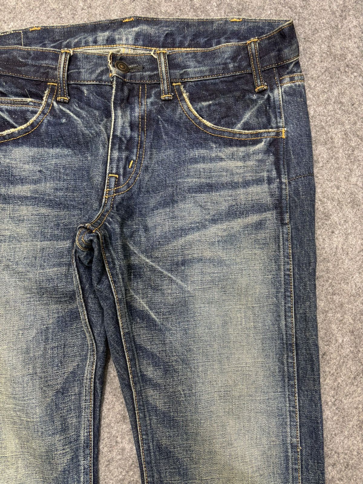 Japanese Brand 💥90s Denim Character💥DDRD Skinny Blue Wash Denim F640 Size US 33 - 3 Thumbnail