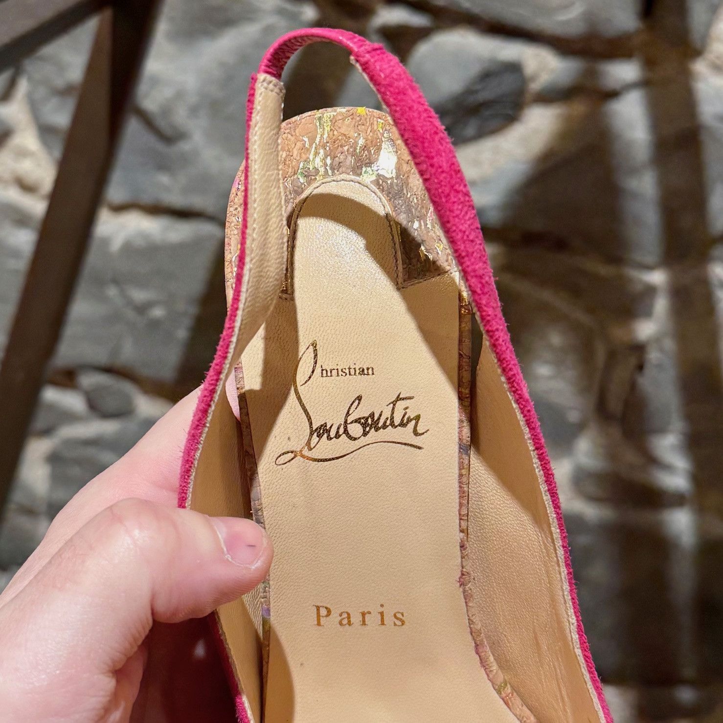 Christian Louboutin Christian Louboutin Pink Lady Peep 150 Slingback Plat. Pumps Size US 8 / IT 38 - 4 Thumbnail