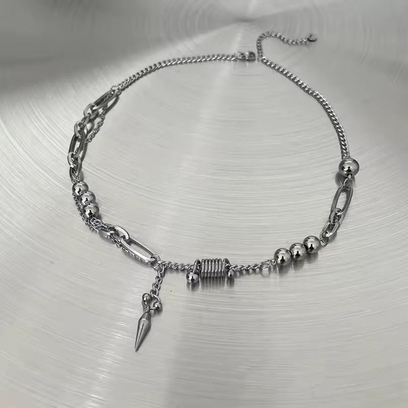 Japanese Brand Titanium Splicing Clavicle Rivet Pendant Necklace Size ONE SIZE - 2 Thumbnail