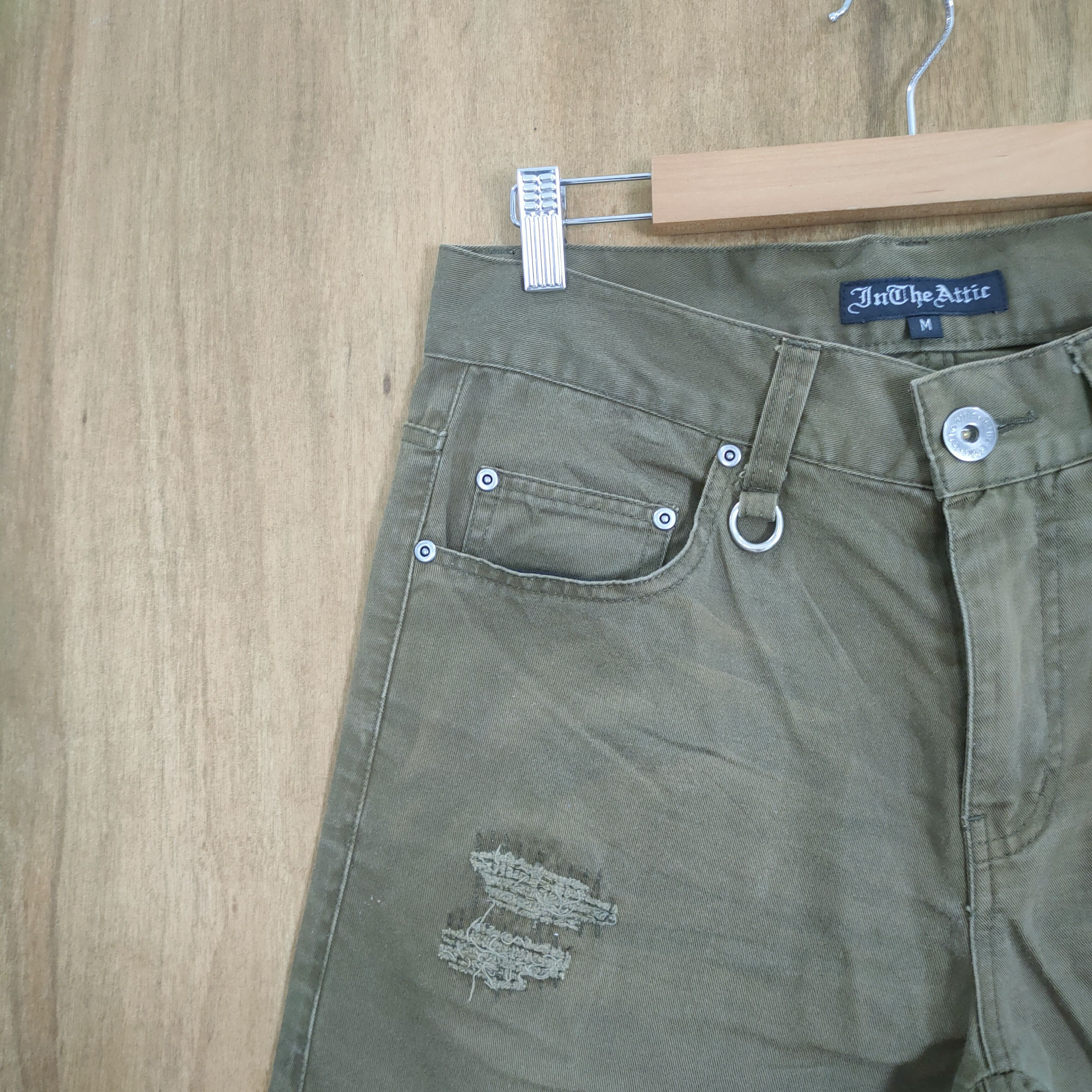 In The Attic IN THE ATTIC OLIVE GREEN PATCHWORK PANTS Size US 30 / EU 46 - 5 Thumbnail