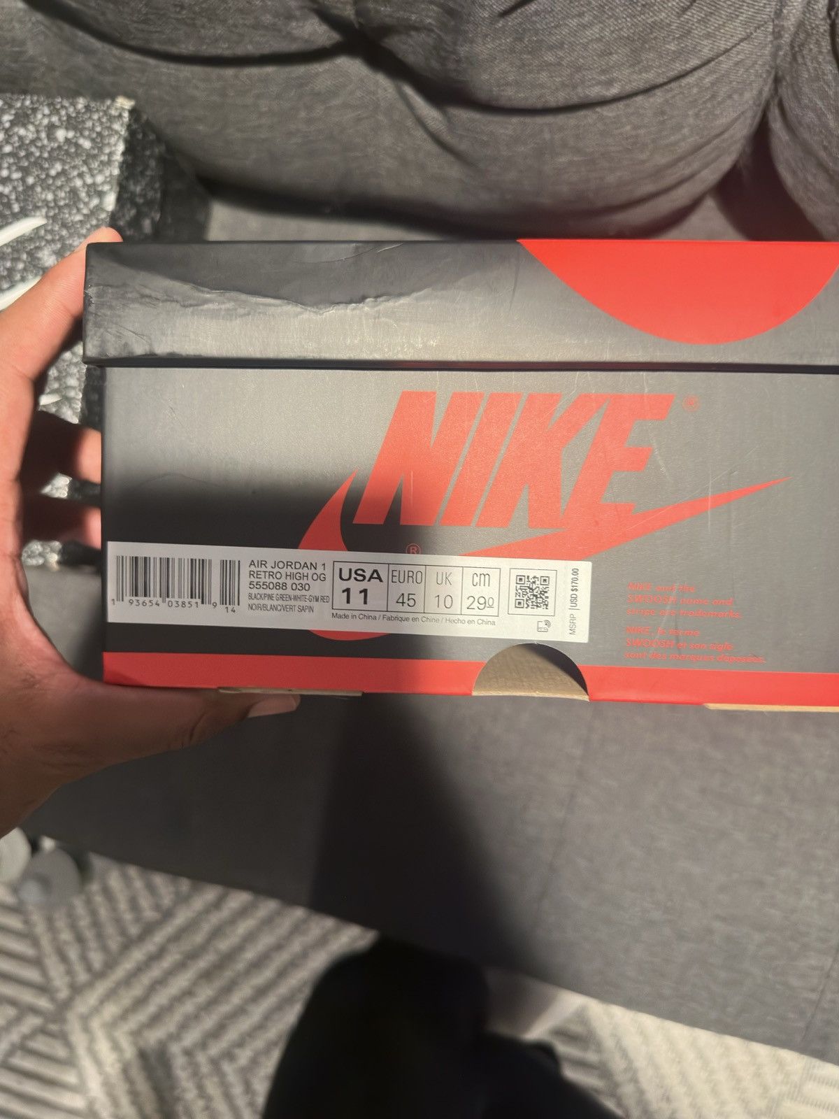 Jordan Brand Air Jordan 1 Pine Green Size US 11 / EU 44 - 6 Thumbnail
