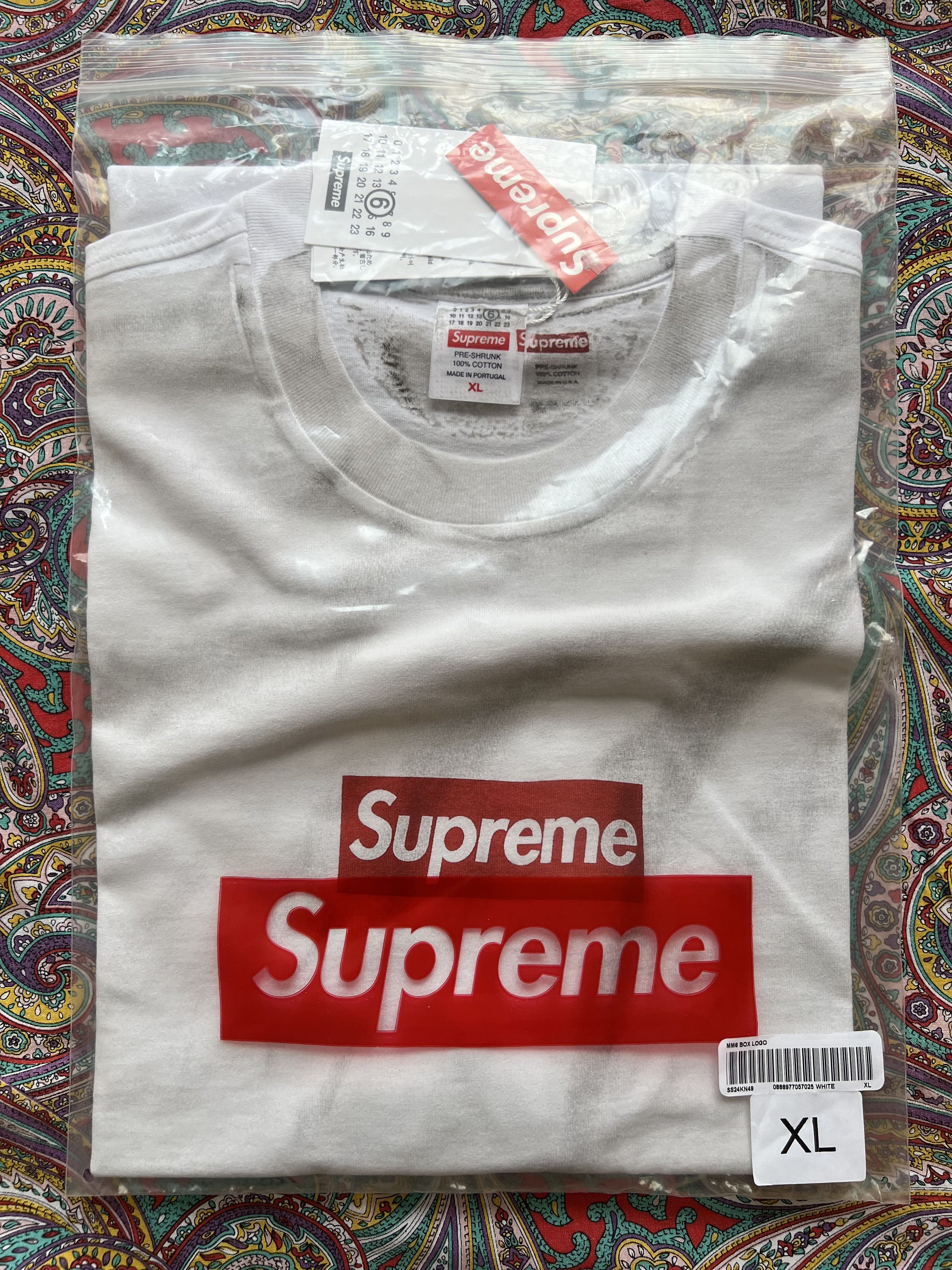 Maison Margiela × Supreme Supreme ®/ MM6 Maison Margiela Box Logo Tee XL white Size US XL / EU 56 / 4 - 14 Thumbnail
