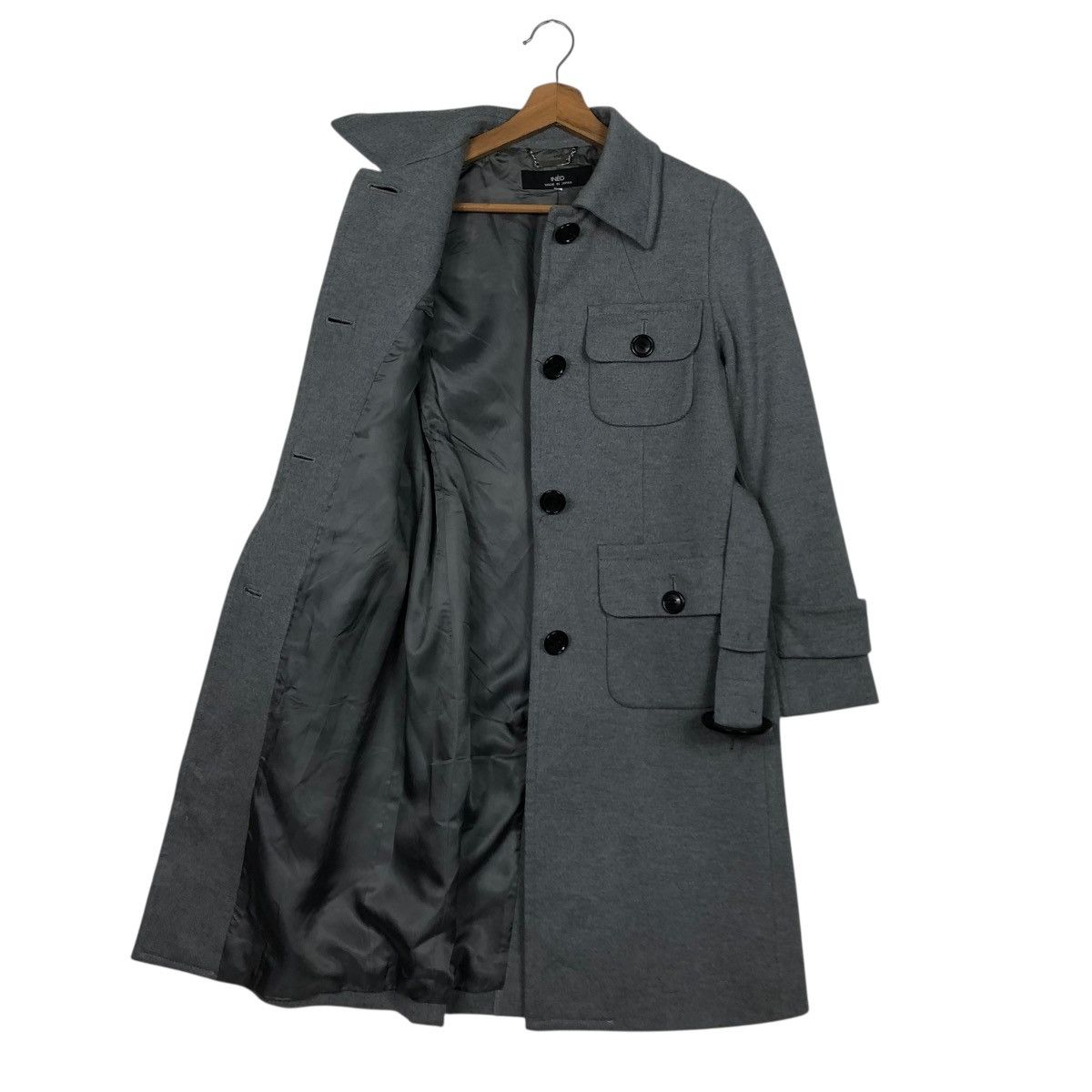 Yohji Yamamoto 🔥VINTAGE WOOL LONG JACKET BELTED INED MULTI POCKETS Size M / US 6-8 / IT 42-44 - 15 Thumbnail