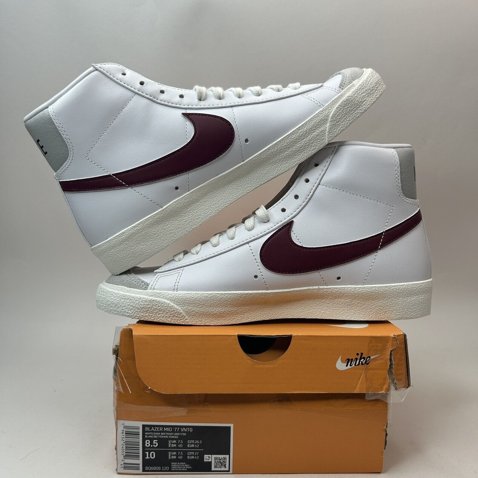 Nike Nike Blazer Mid '77 Vintage “White Dark Beetroot” 2023 Size US 8.5 / EU 41-42 - 3 Thumbnail