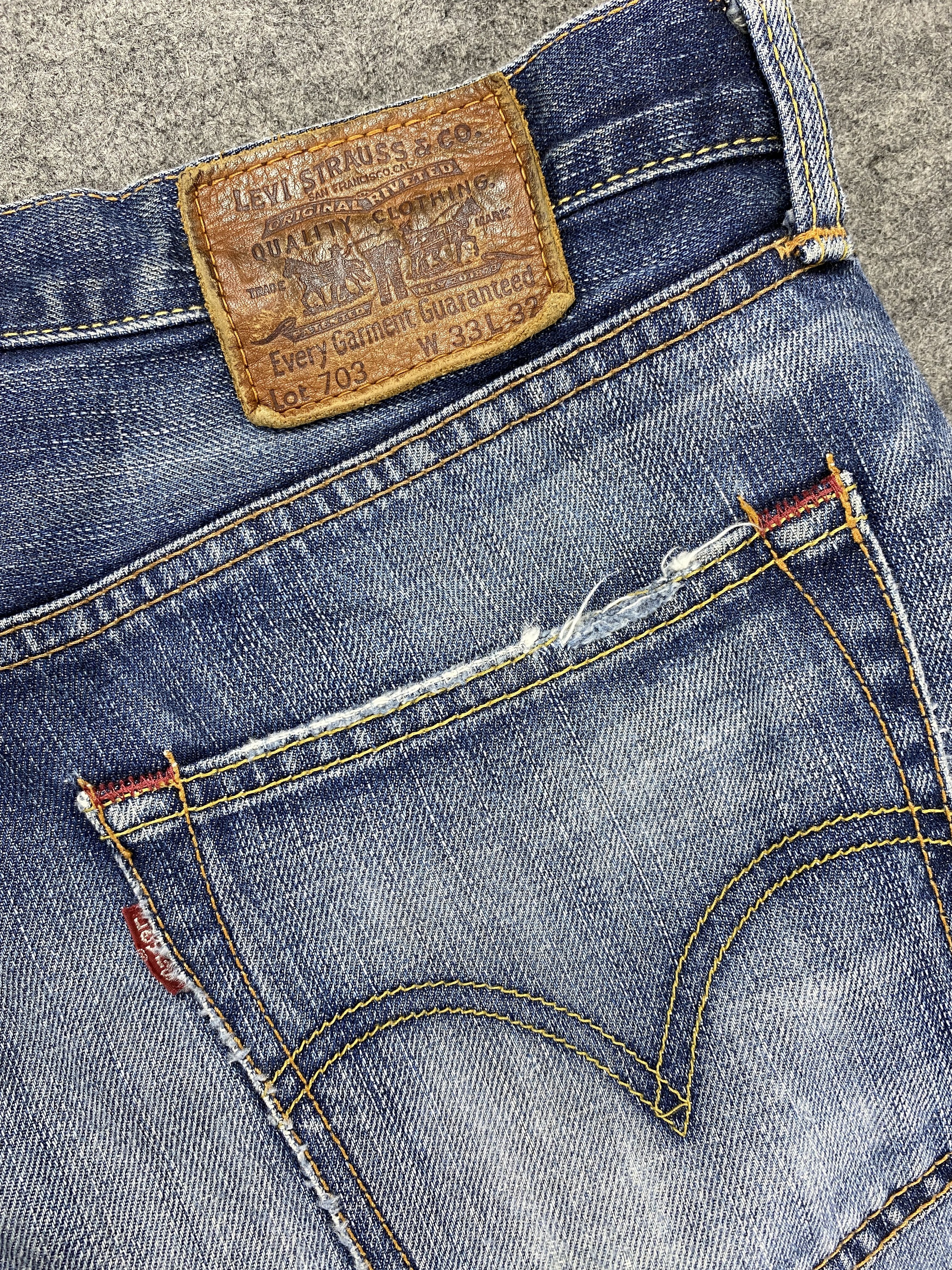 Levi's Distressed Blue Vintage Levi's 703 33x29.5 Denim -JN2373 Size US 33 - 8 Thumbnail