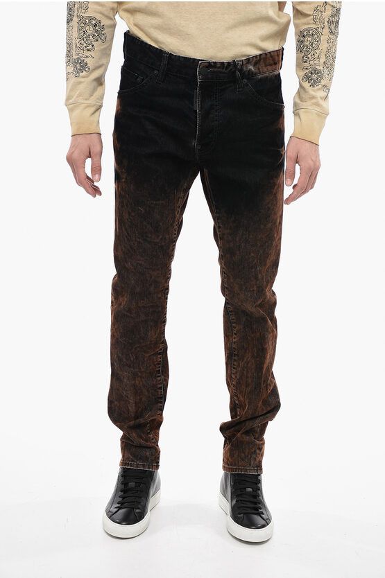 image of Dsquared2 5 Pocket Cool Guy Fit Velour Pants in Brown, Men's (Size 32)