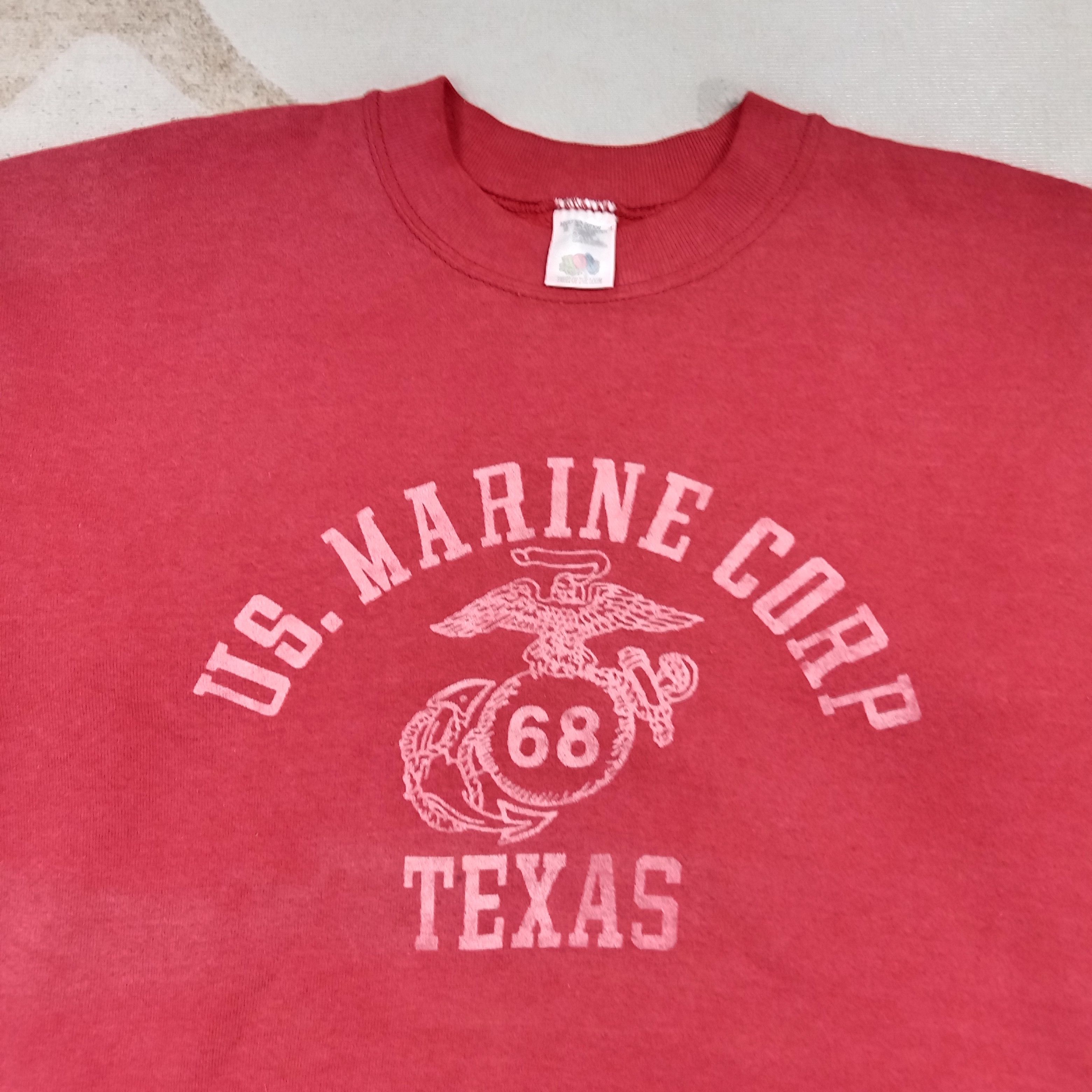 Vintage US Marine Corp Red Texas 68 USMC Sweatshirt C278N29 Size US M / EU 48-50 / 2 - 2 Thumbnail