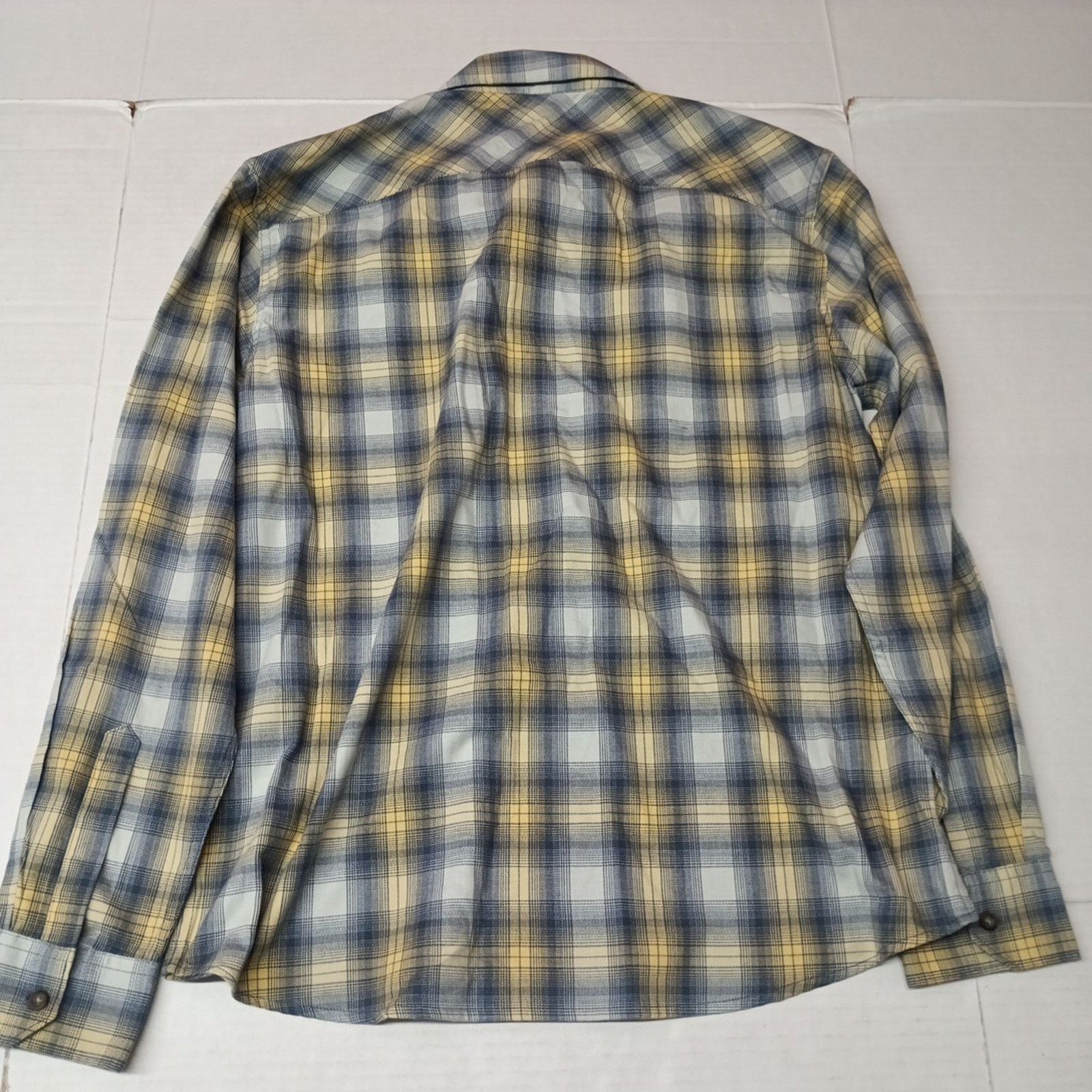 Wrangler Wrangler Cowboy Wash Shirt Mens Size L Sky Blue Yellow Plaid Size US L / EU 52-54 / 3 - 8 Thumbnail