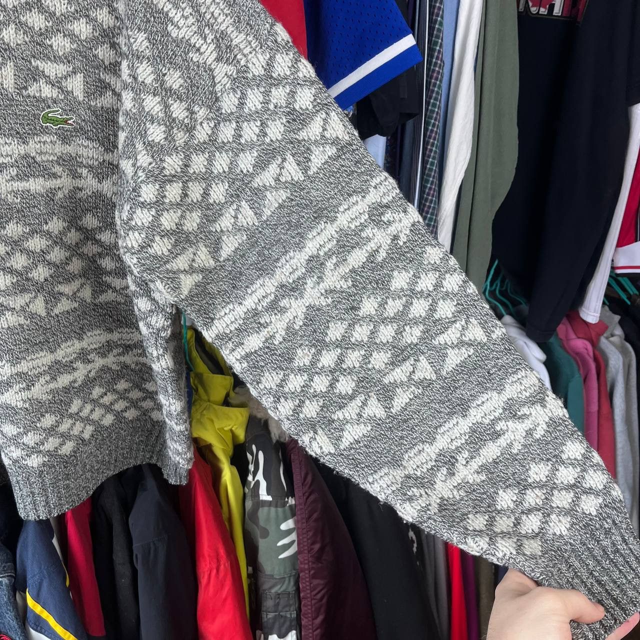 Lacoste 90s Lacoste Chemise Nordic Fair Isle Wool Knit Sweater Size US L / EU 52-54 / 3 - 5 Thumbnail