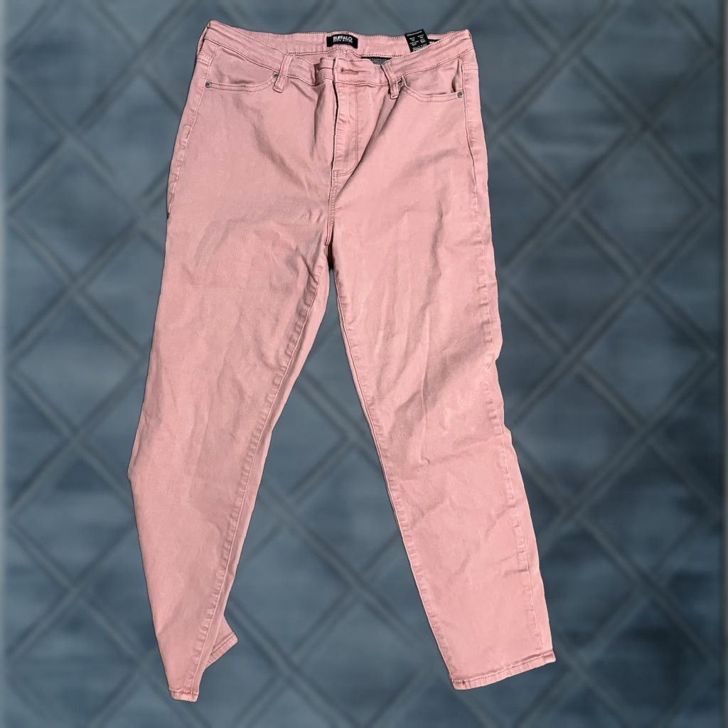 Buffalo David Bitton Buffalo by David Bitton Womens Jeans Pant 14/34 Pink Havana High Rise Denim Straight 27in Inseam Regular Stretch Pocket Logo button Size 36" / US 14 / IT 50 - 1 Thumbnail