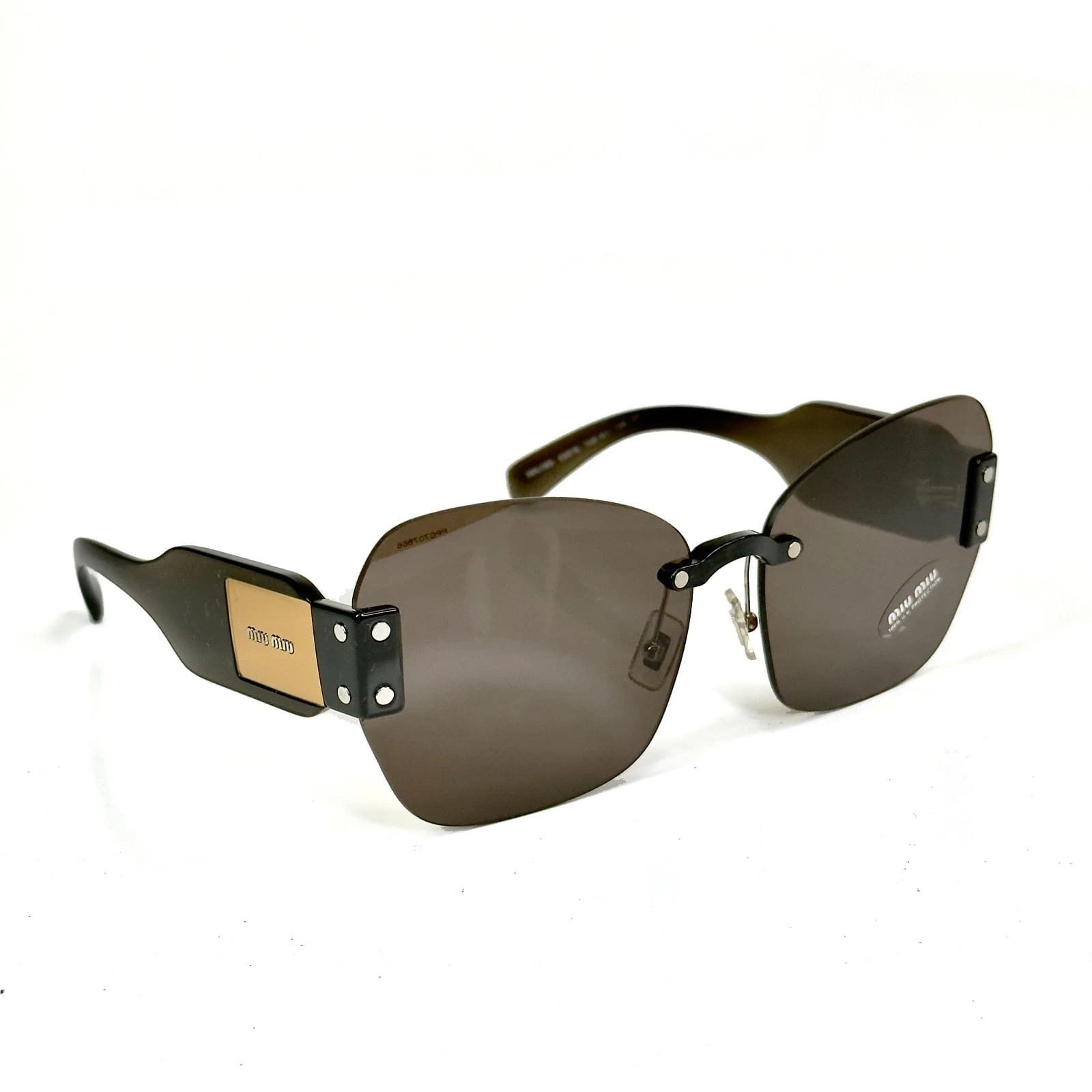 Miu Miu MIU MIU MU08SS SORBET 08S Black Butterfly Rimless Sunglasses Size ONE SIZE - 5 Thumbnail