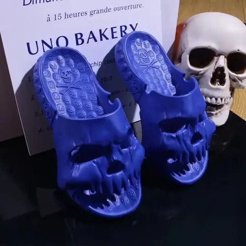 Designer Skull Monster Slippers. Size US 10 / EU 43 - 3 Thumbnail