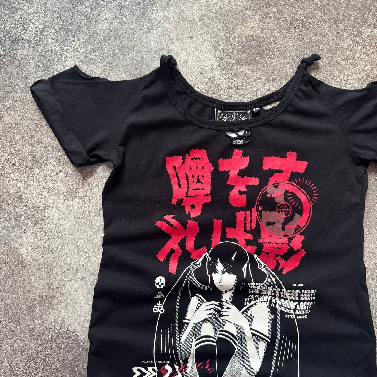 If Six Was Nine Killstar Y2K Gothic Anime Girl Long T-Shirt Size XS / US 0-2 / IT 36-38 - 2 Thumbnail