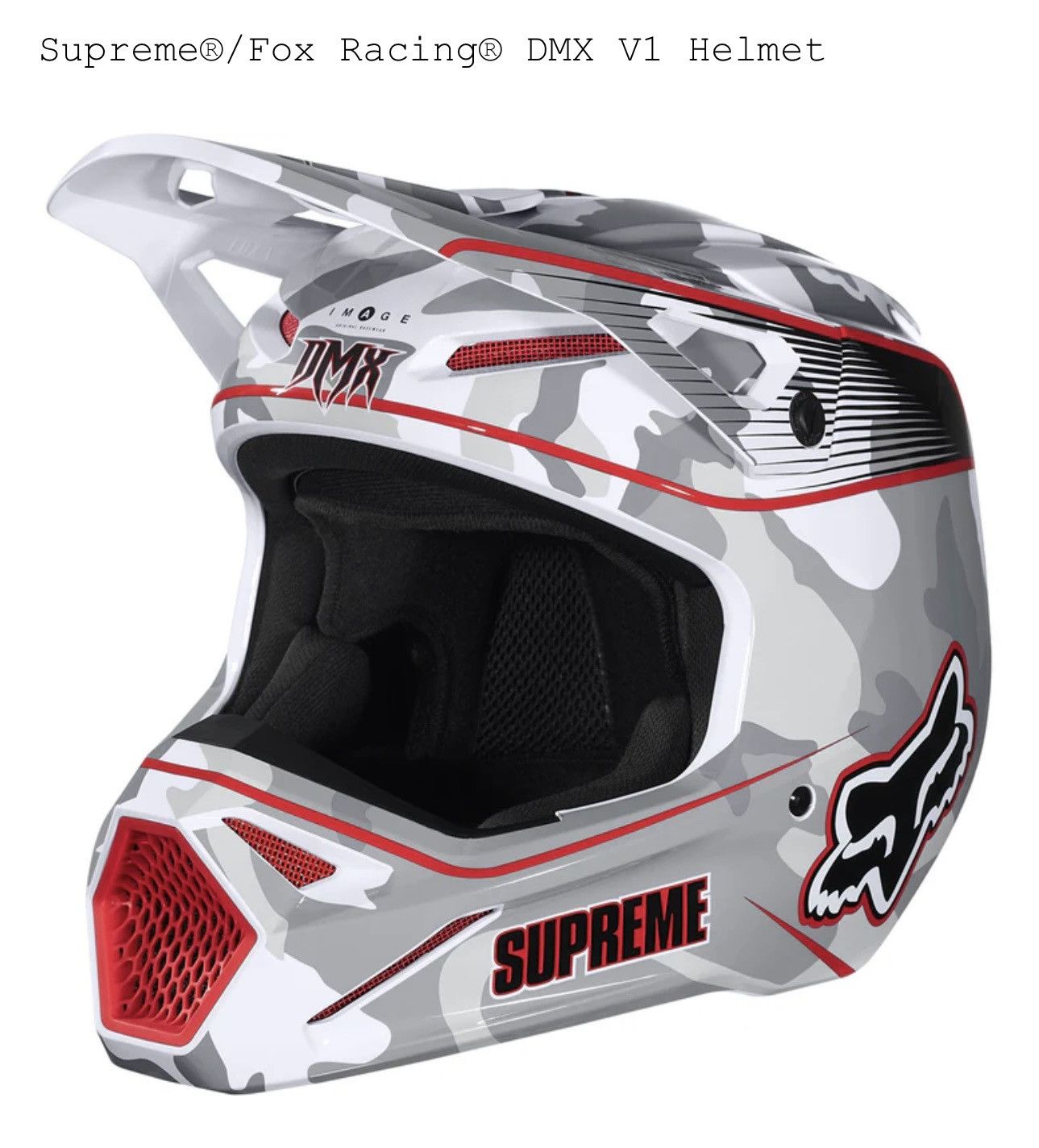 Fox Racing × Supreme Supreme x Fox Racing DMX V1 Helmet Size ONE SIZE - 6 Thumbnail