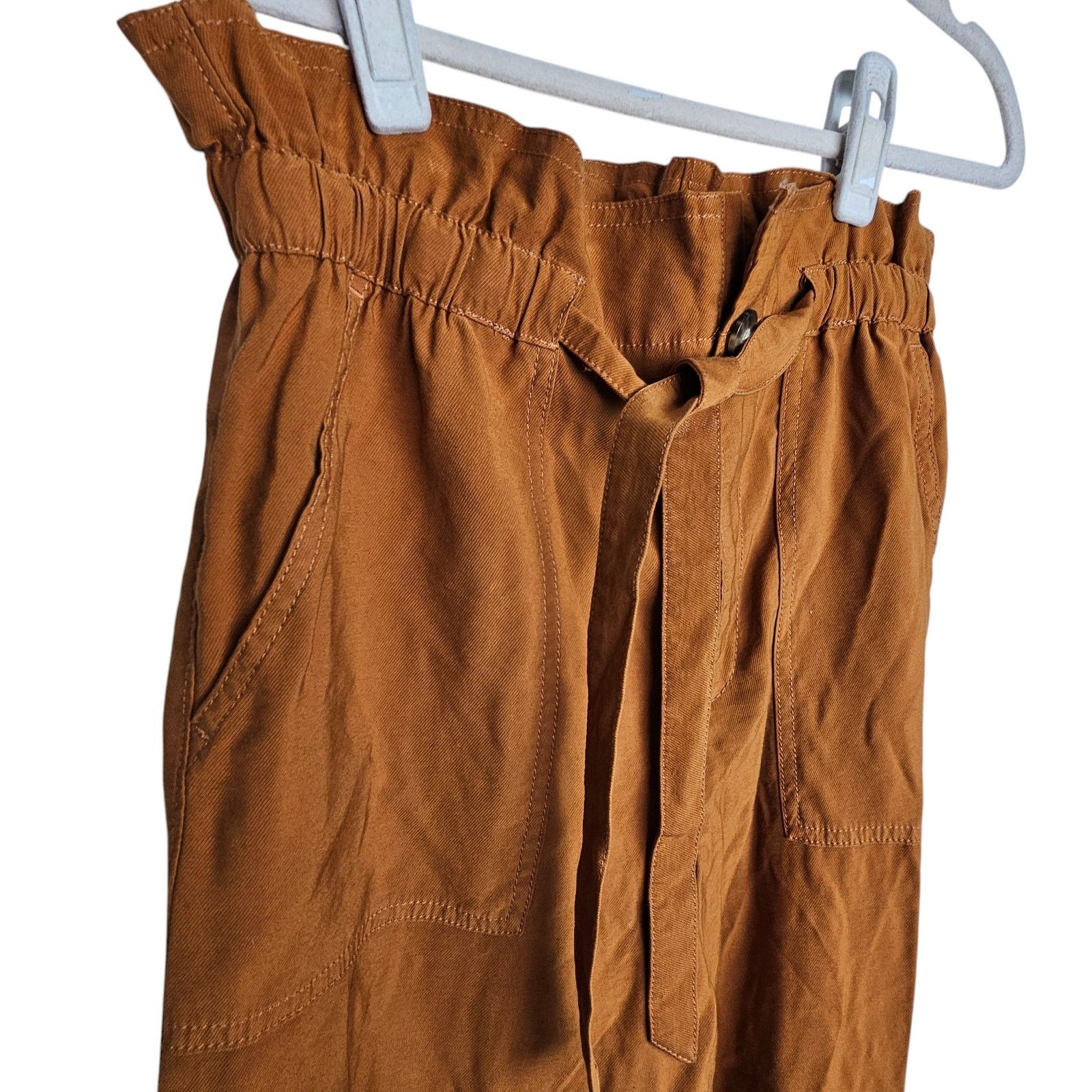 Madewell Madewell Dunaway Paperbag Pants Sz M Burnt Orange High Waist Size 29" - 5 Thumbnail