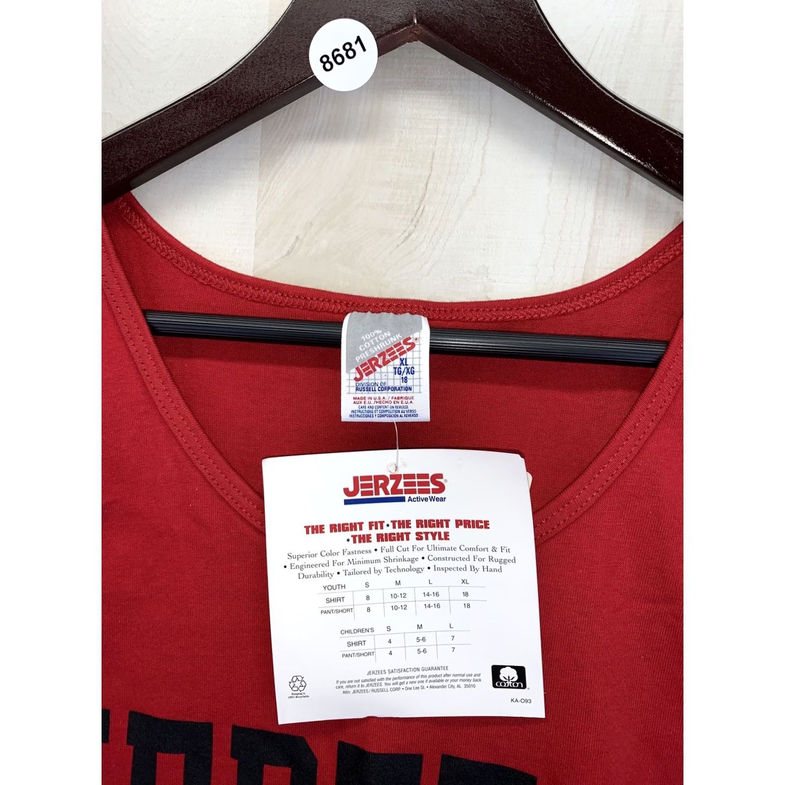 Jerzees VINTAGE Jerzees Tank Top Men XL Red 1990s Deadstock NWT-8681 Graphic Tee Sleeveless Size US XL / EU 56 / 4 - 5 Thumbnail