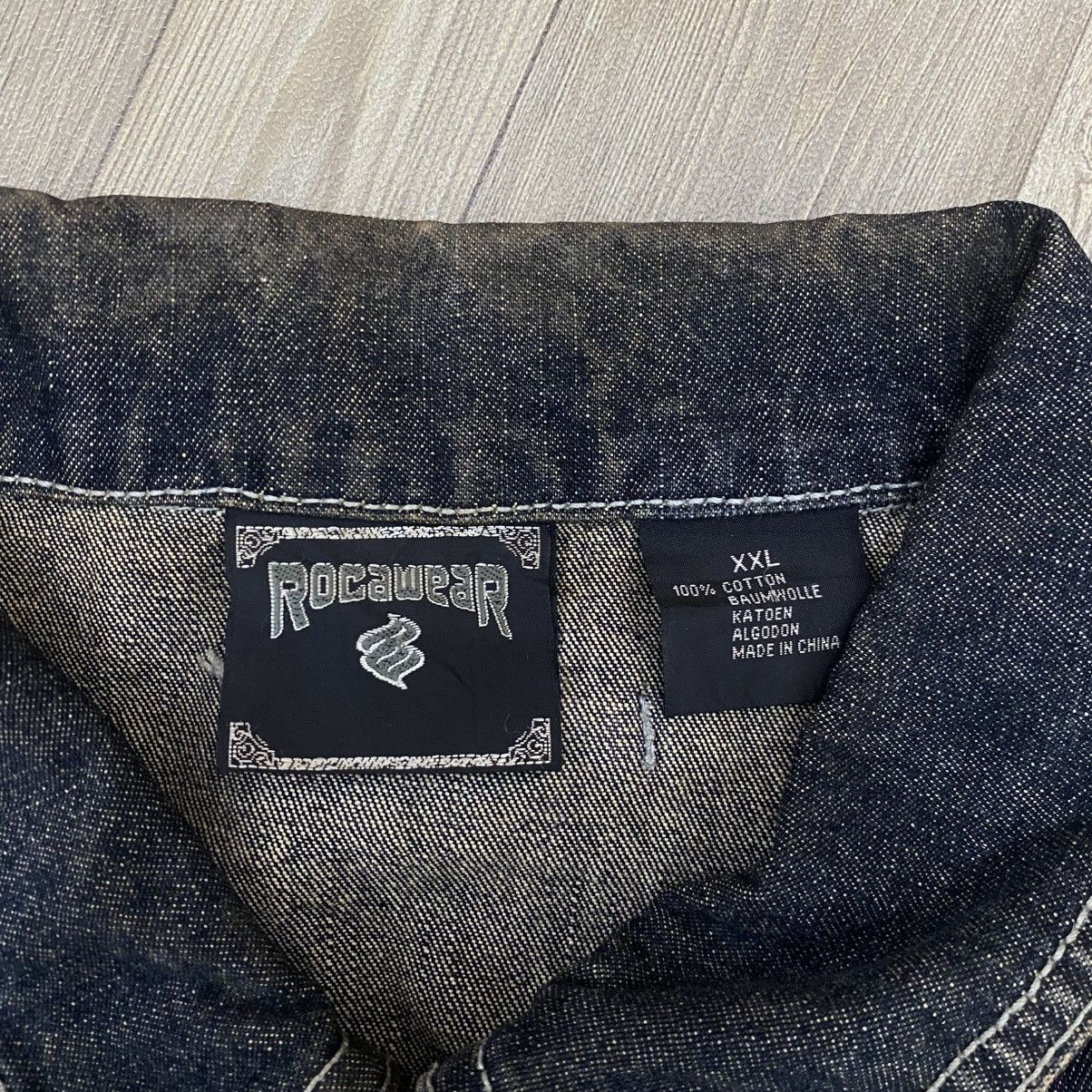 Rocawear × Vintage Rare Vintage Rocawear Jean Jacket Be Visible Demand Respect Size US XXL / EU 58 / 5 - 16 Thumbnail