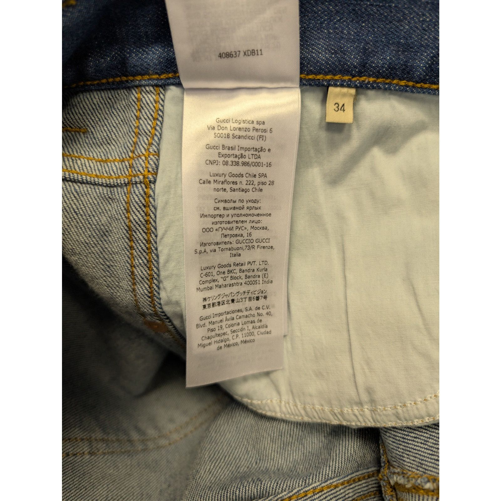 Gucci o1rshd1 Tapered Pant 5 Pocket Washed Stretch Denim Jean Size US 34 / EU 50 - 19 Thumbnail