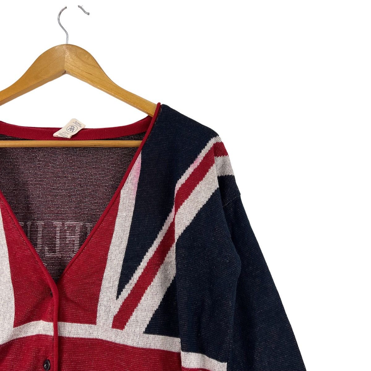 Vintage The Famous UK INFLUENCE CIRCUS Great Britain Flag Cardigan Size L / US 10 / IT 46 - 4 Thumbnail
