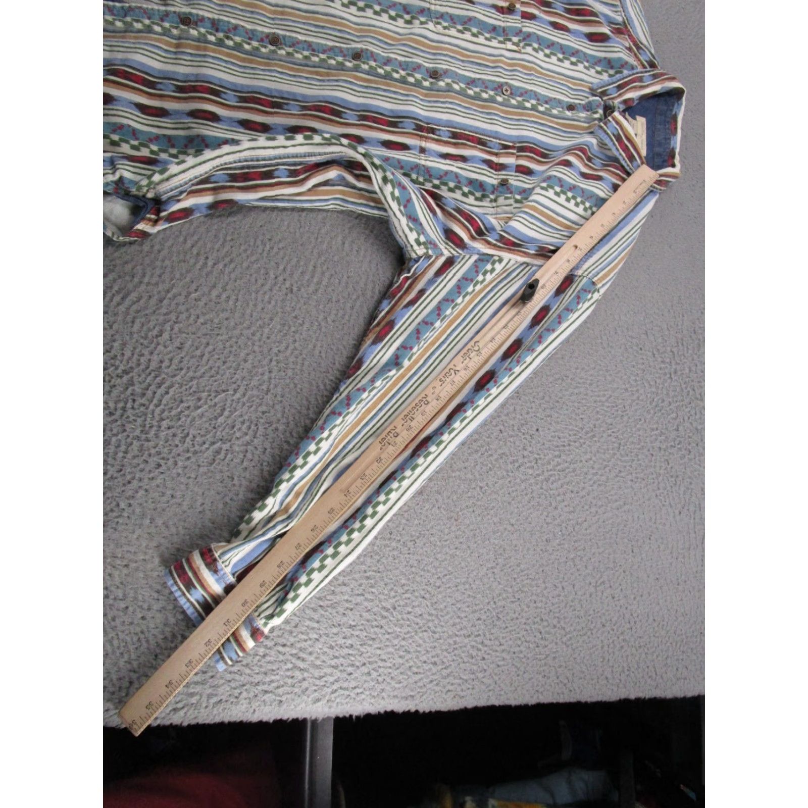 The Territory Ahead Territory Ahead Mens Shirt XL Multicolor Aztec Southwest Striped Corduroy Button-Up 90s Y2K Size US XL / EU 56 / 4 - 7 Thumbnail