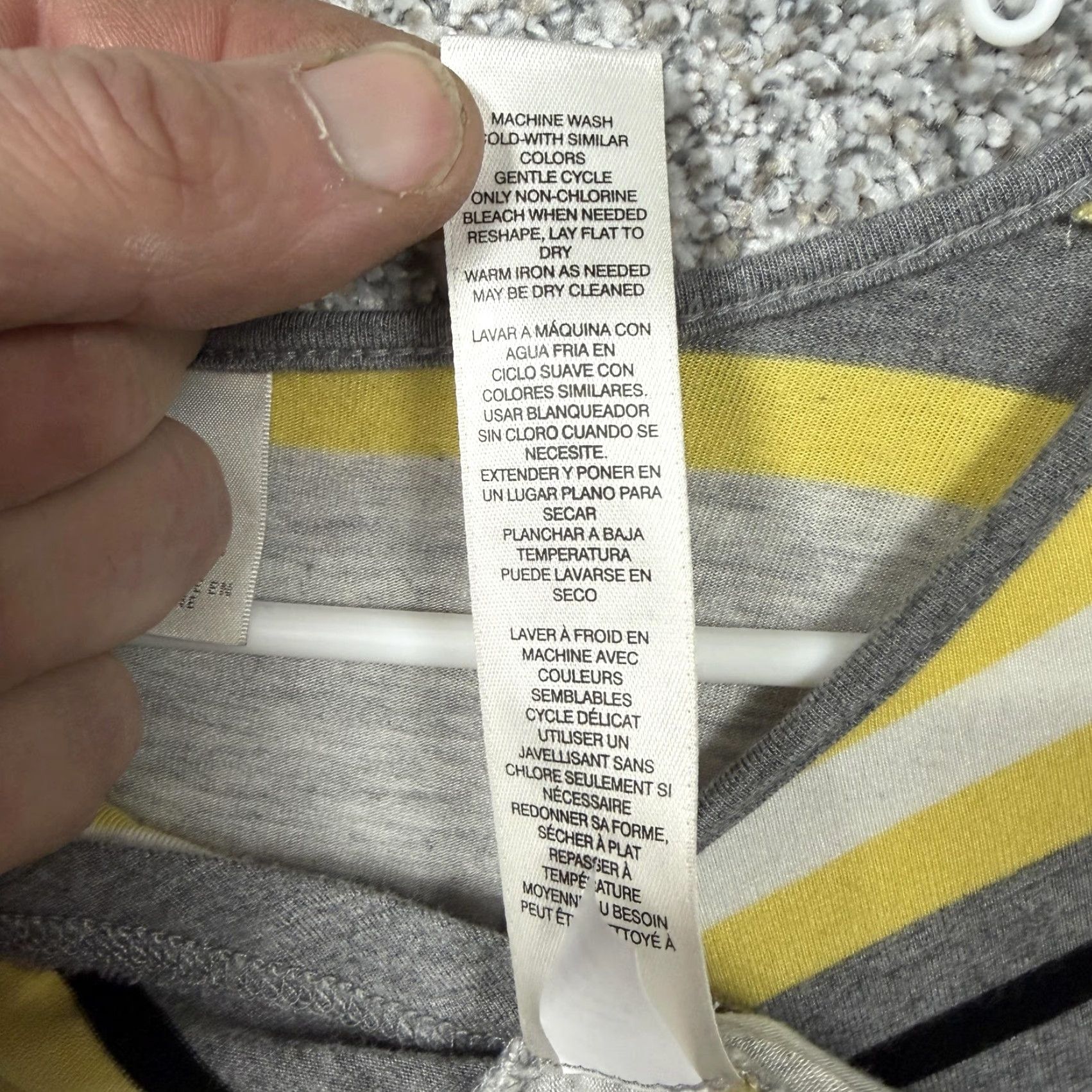 Vintage Chicos Zenergy Dress SZ 1 Gray Yellow Chevron Stripe V-Neck Boho Sporty Casual Dress Size XS / US 0-2 / IT 36-38 - 7 Thumbnail