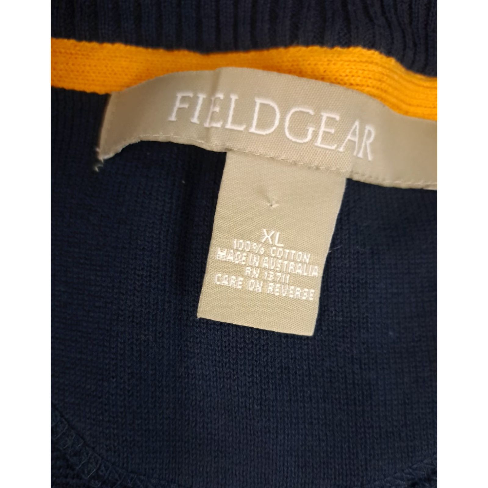 X-LARGE VINTAGE Field Gear Cardigan Sweater X-Large Blue Cotton Knit Full Zip Long Sleeve V-Neck Pockets Unisex Adults Winter Fall Casual Shirt? Size US XL / EU 56 / 4 - 4 Thumbnail