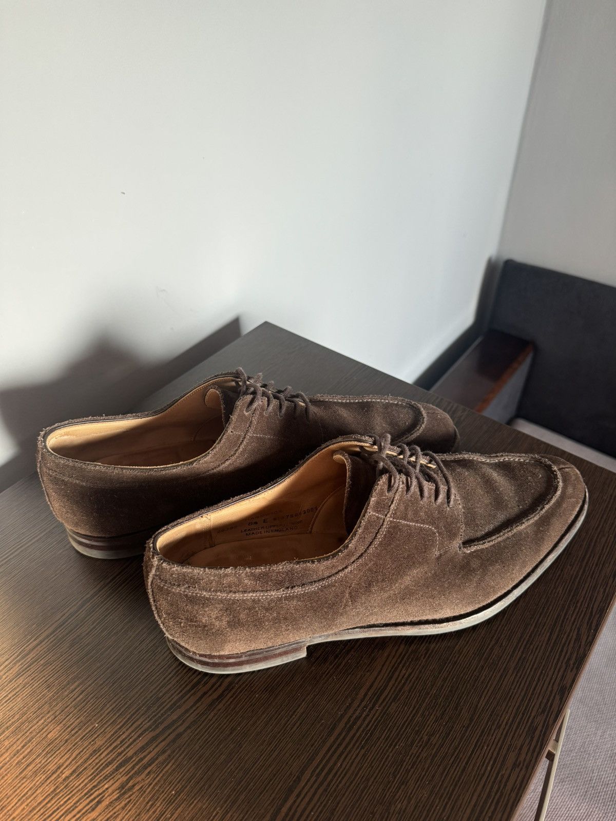Crockett & Jones RRP€610 Crockett & Jones Hardwick Dark Brown Suede Shoes Size US 9.5 / EU 42-43 - 7 Thumbnail