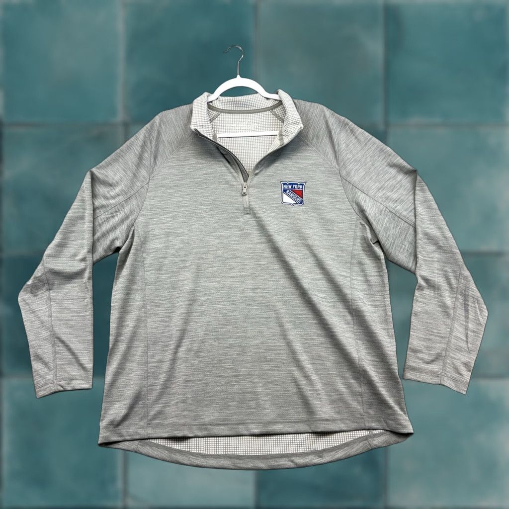 Vineyard Vines Vineyard Vines New York Rangers Pullover Quarter Zip Sweatshirt Men's XL Gray Size US XL / EU 56 / 4 - 1 Thumbnail