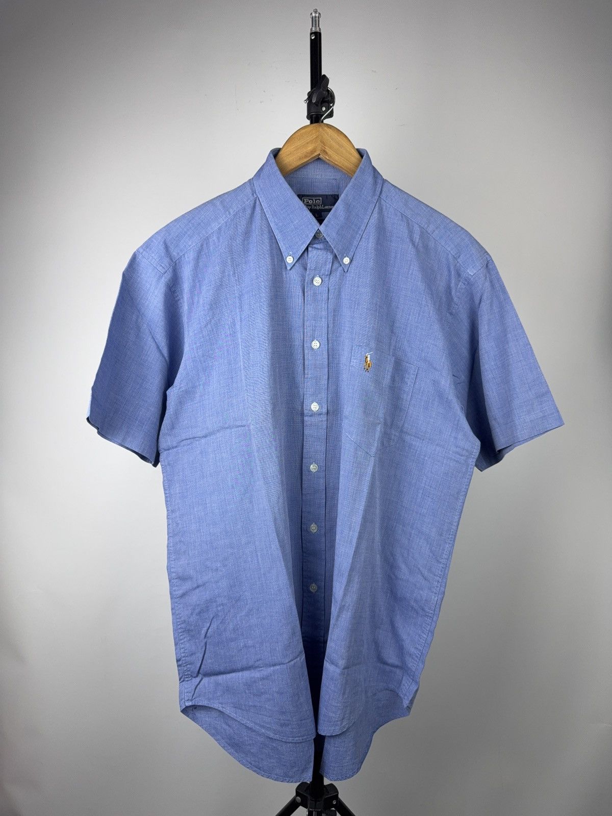 Polo Ralph Lauren 90s Vintage Polo Ralph Lauren Button Short Down Shirt Blue Size US L / EU 52-54 / 3 - 1 Thumbnail