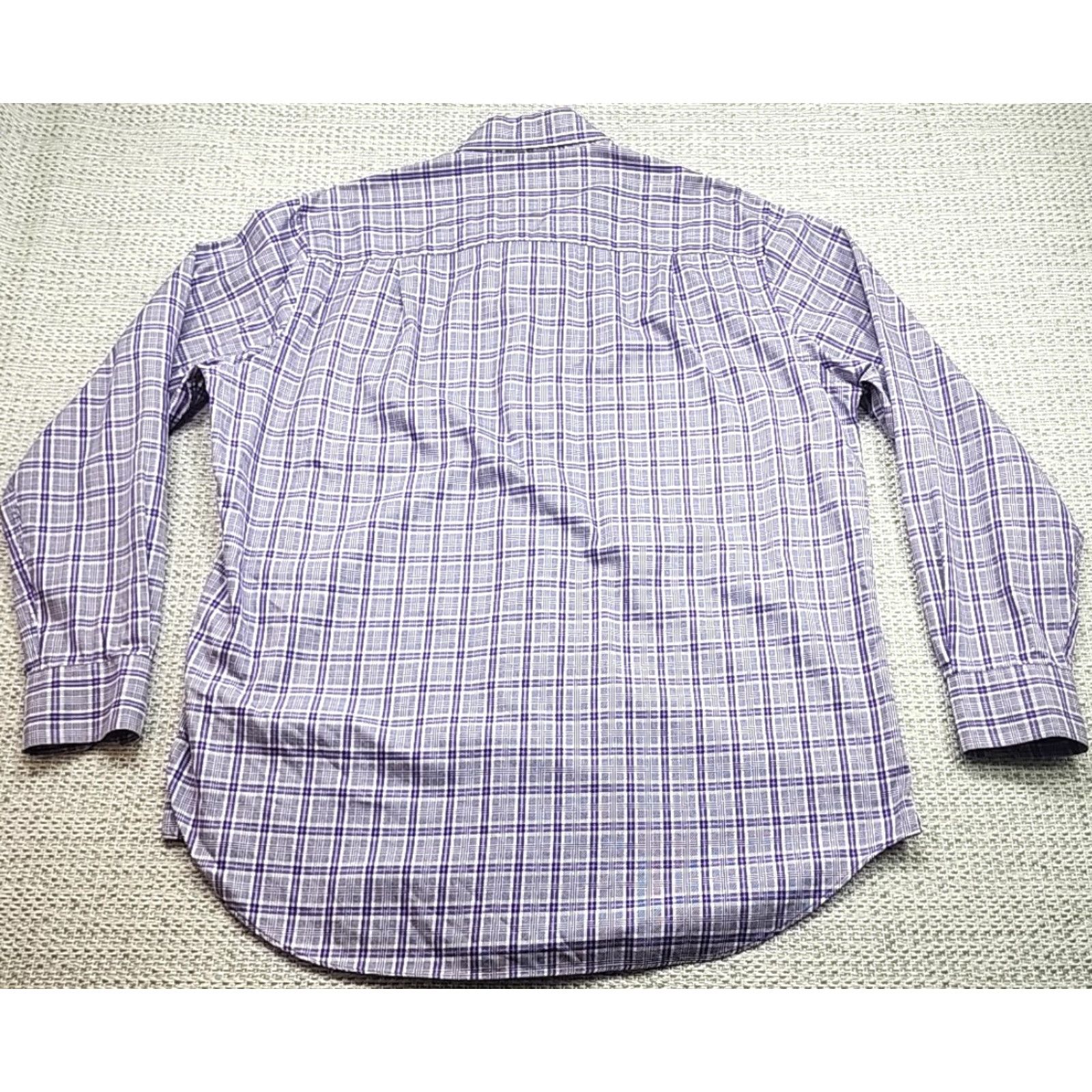 David Donahue David Donahue Shirt Mens XL Purple Plaid Checks 100% Cotton Button-Up Casual Dress Size US XL / EU 56 / 4 - 6 Thumbnail