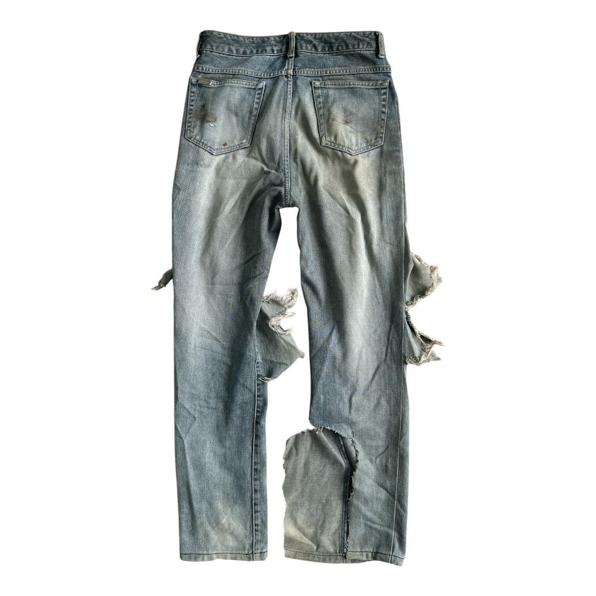 Drain Gang SICK DISTRESSED JEANS CRAZY WASHED HOMELESS PUNK STYLE Size US 30 / EU 46 - 6 Thumbnail