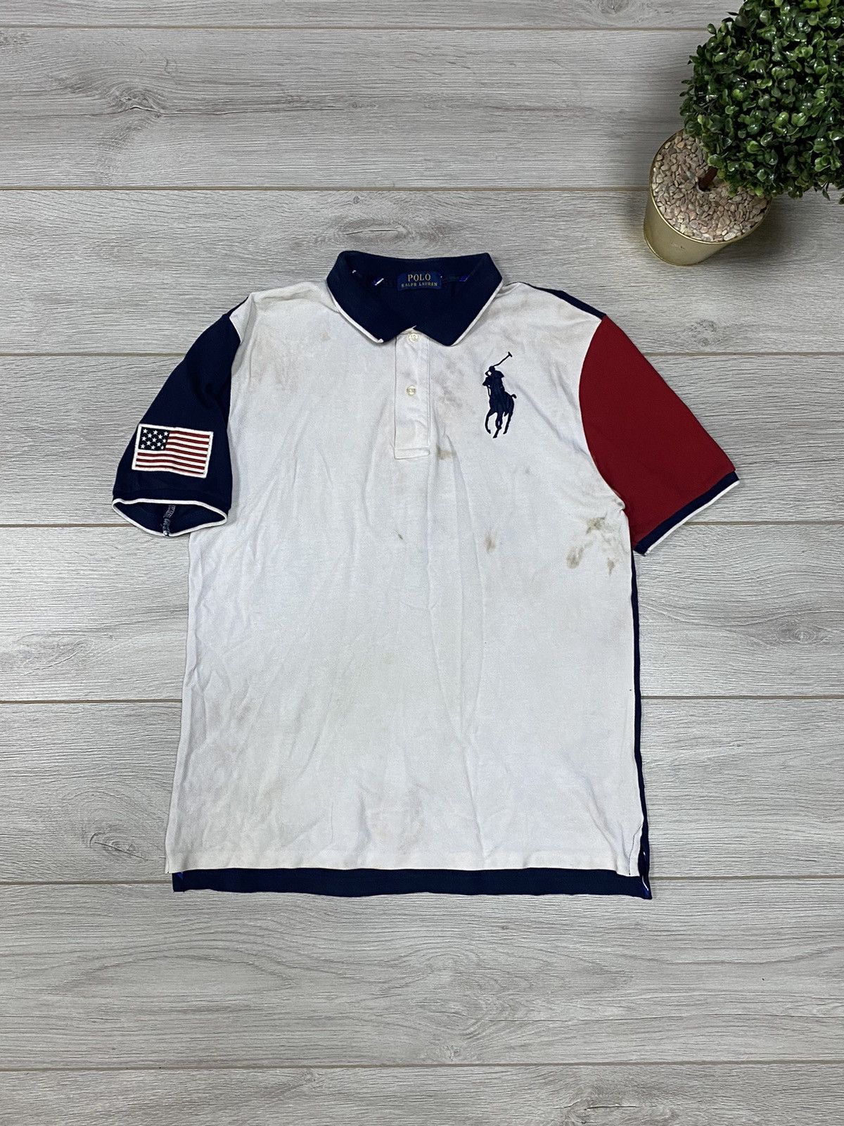 Polo Ralph Lauren Polo Ralph Lauren 🇺🇸 vintage USA flag 3 polo shirt Size US M / EU 48-50 / 2 - 1 Thumbnail