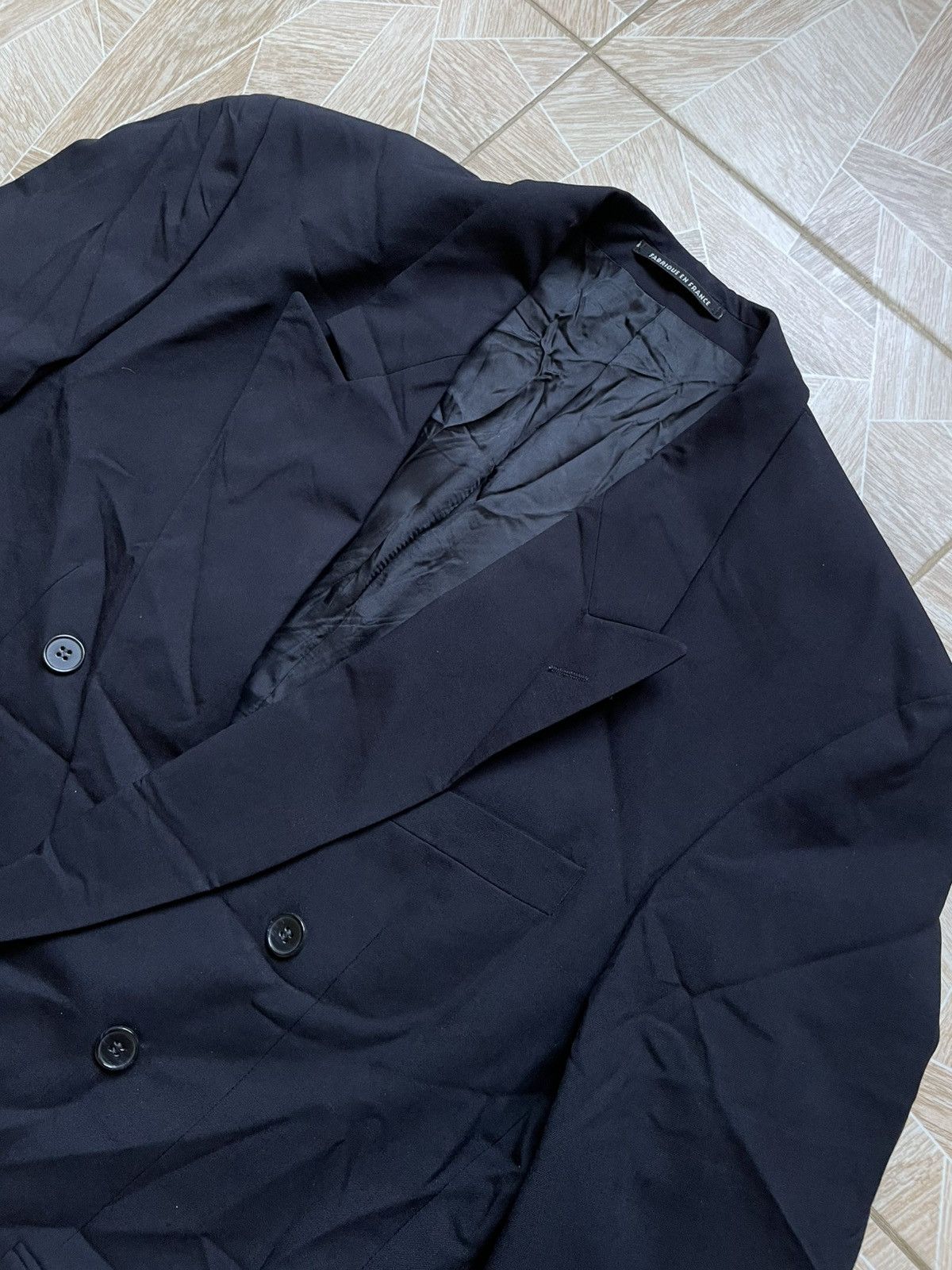 Vintage Mario Dessuti Blazer Jacket Black Double Breasted Peak Size US M / EU 48-50 / 2 - 2 Thumbnail