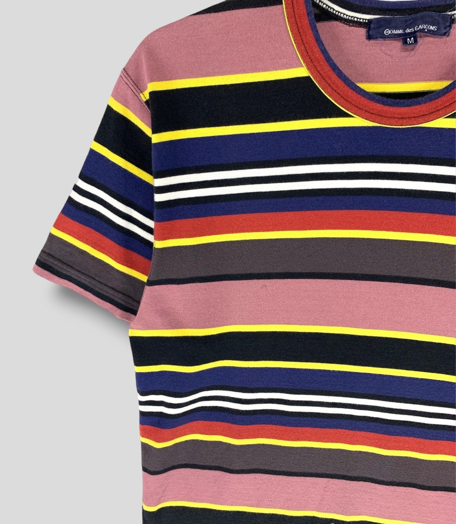 Comme des garcons ugo rondinone stripe multicolor tshirt