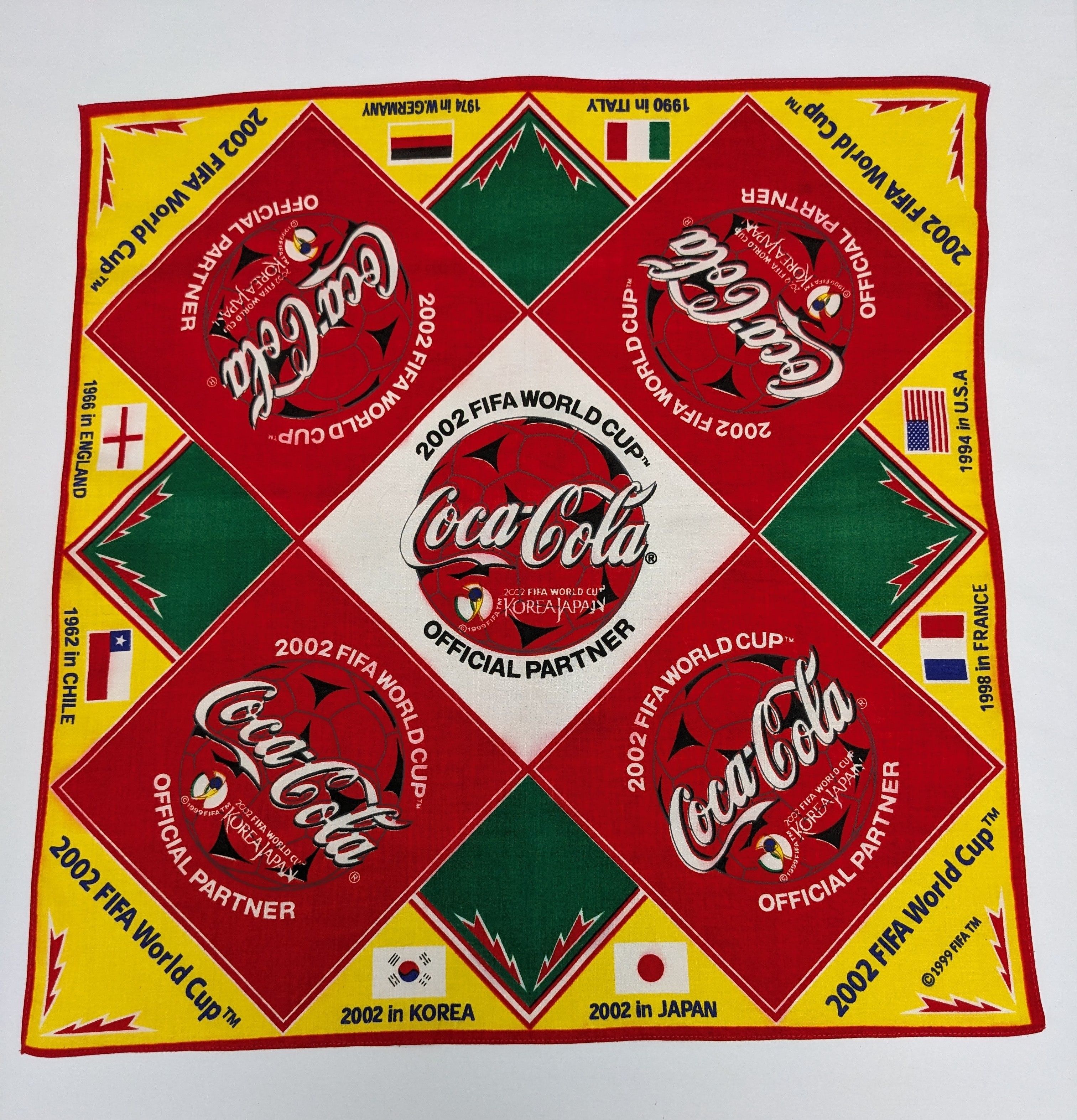 Vintage Vintage COCA COLA 2002 FIFA World Cup Bandana Handkerchief Size ONE SIZE - 4 Thumbnail