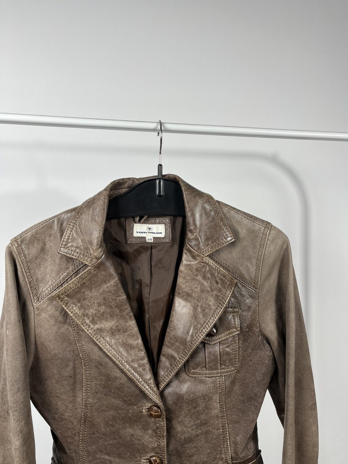 Tom Tailor Tom Tailor Leather Jacket Blazer Brown Women Size 36 Size S / US 4 / IT 40 - 3 Thumbnail