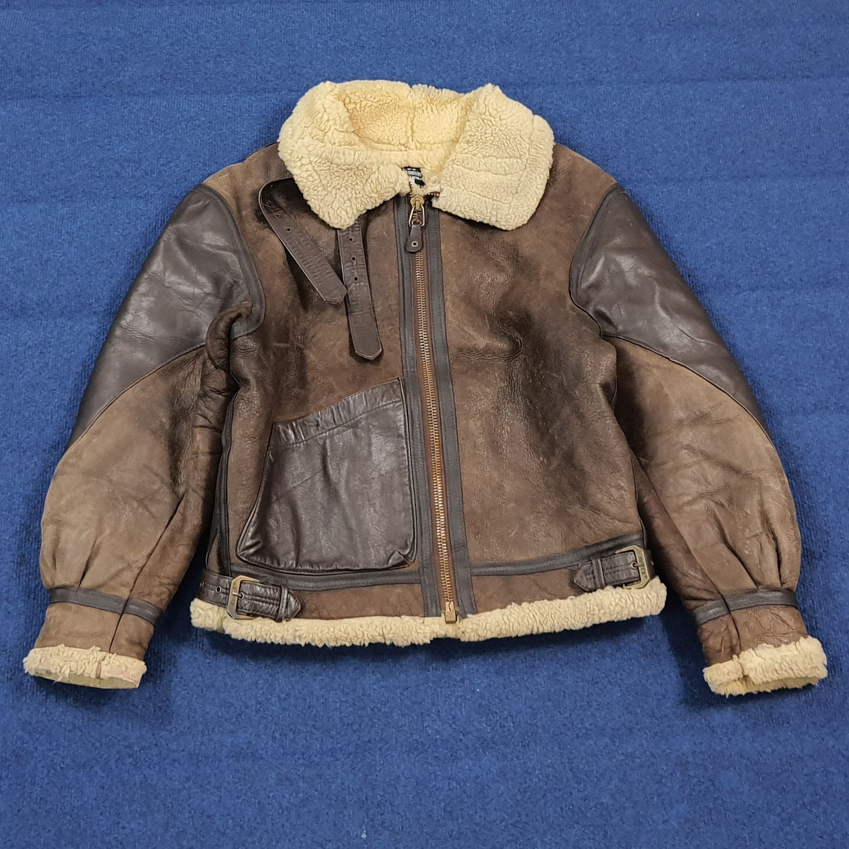 Avirex 90s Avirex Jacket Sheepskin Shearling Flight Leather C303N10 Size US M / EU 48-50 / 2 - 1 Thumbnail