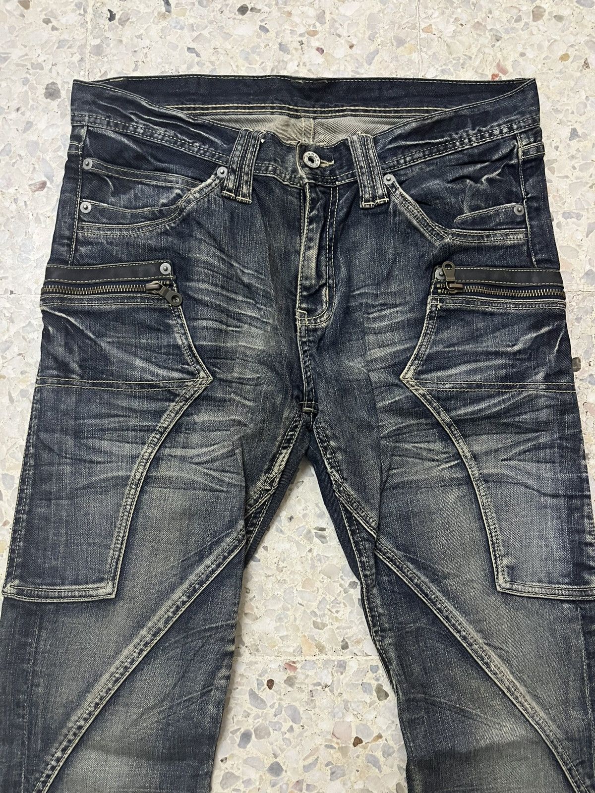 Michel Klein Michel Klein Femme Paris Distressed Multi-Zip Panel Denim Size US 32 / EU 48 - 2 Thumbnail